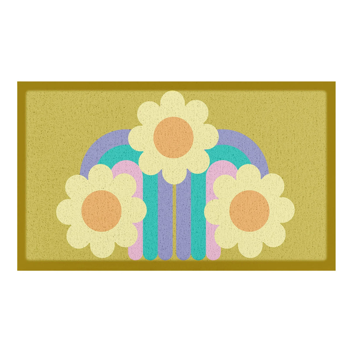 Elizabeth Olwen Three Flowers Indoor/Outdoor Doormat