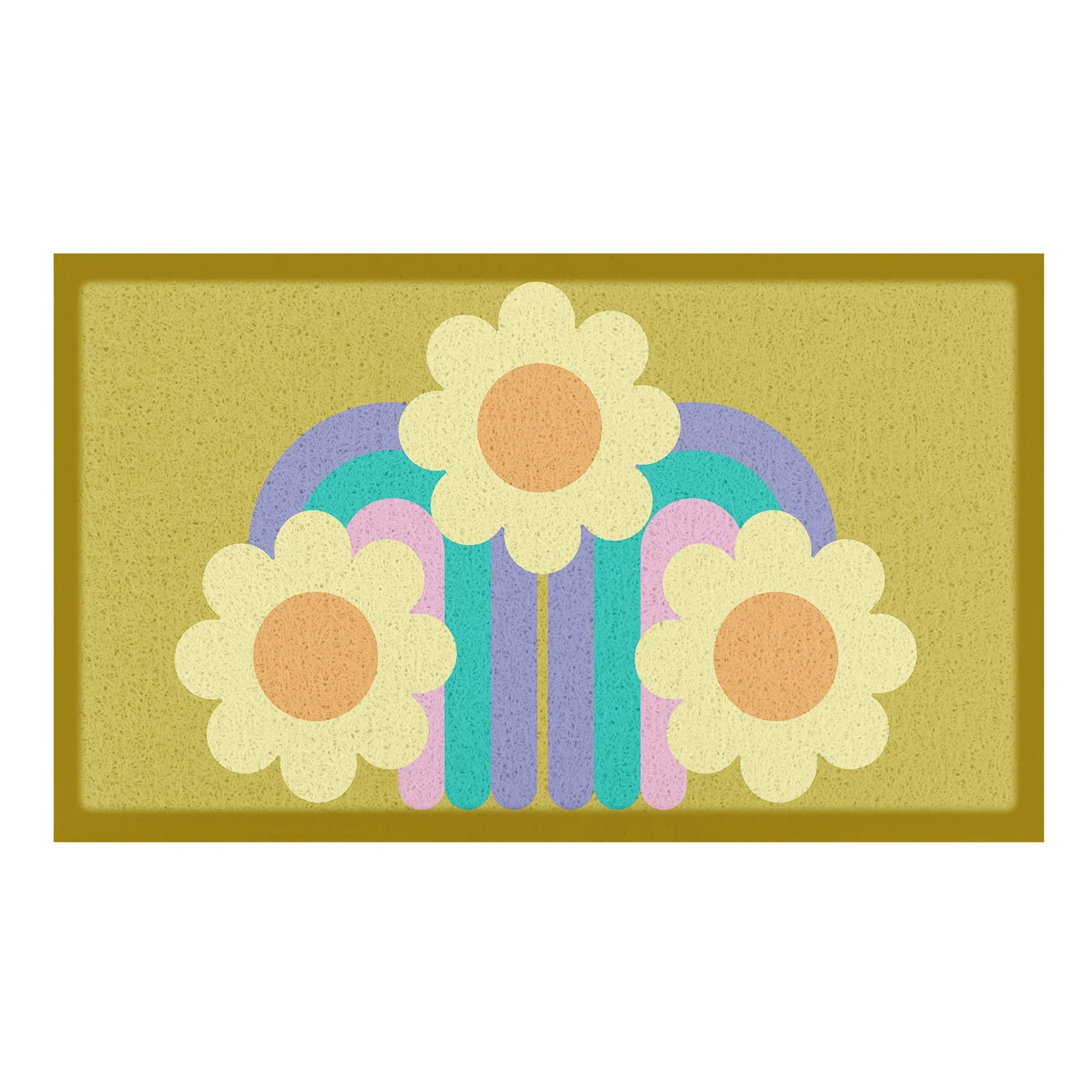 Elizabeth Olwen Three Flowers Indoor/Outdoor Doormat