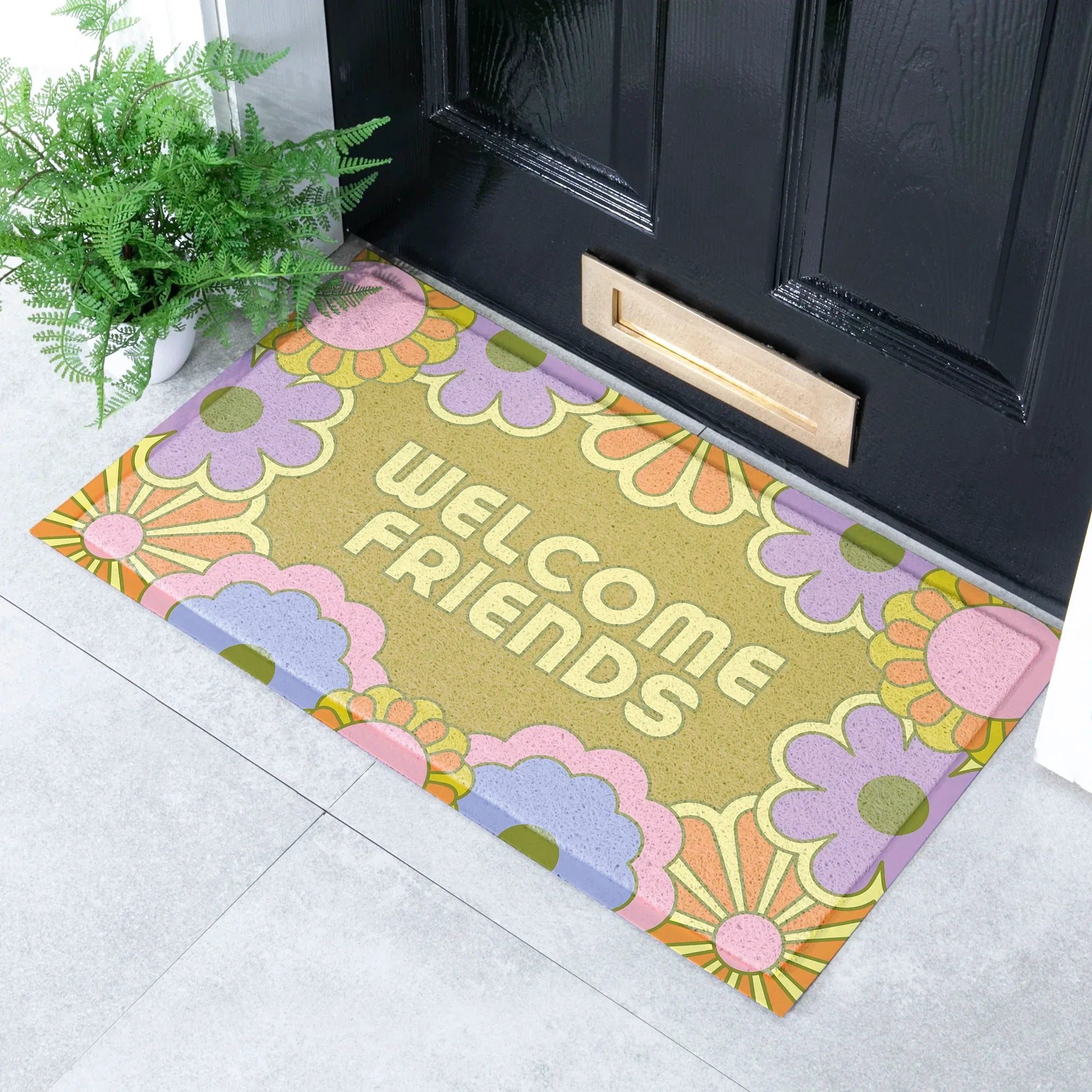 Elizabeth Olwen Welcome Friends Indoor/Outdoor Doormat