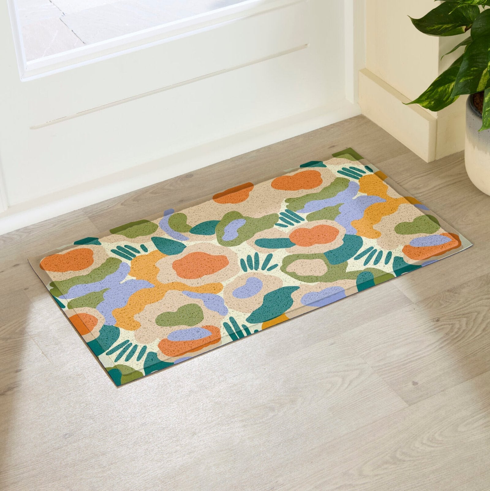 Elizabeth Olwen Smudge Flowers Indoor/Outdoor Doormat