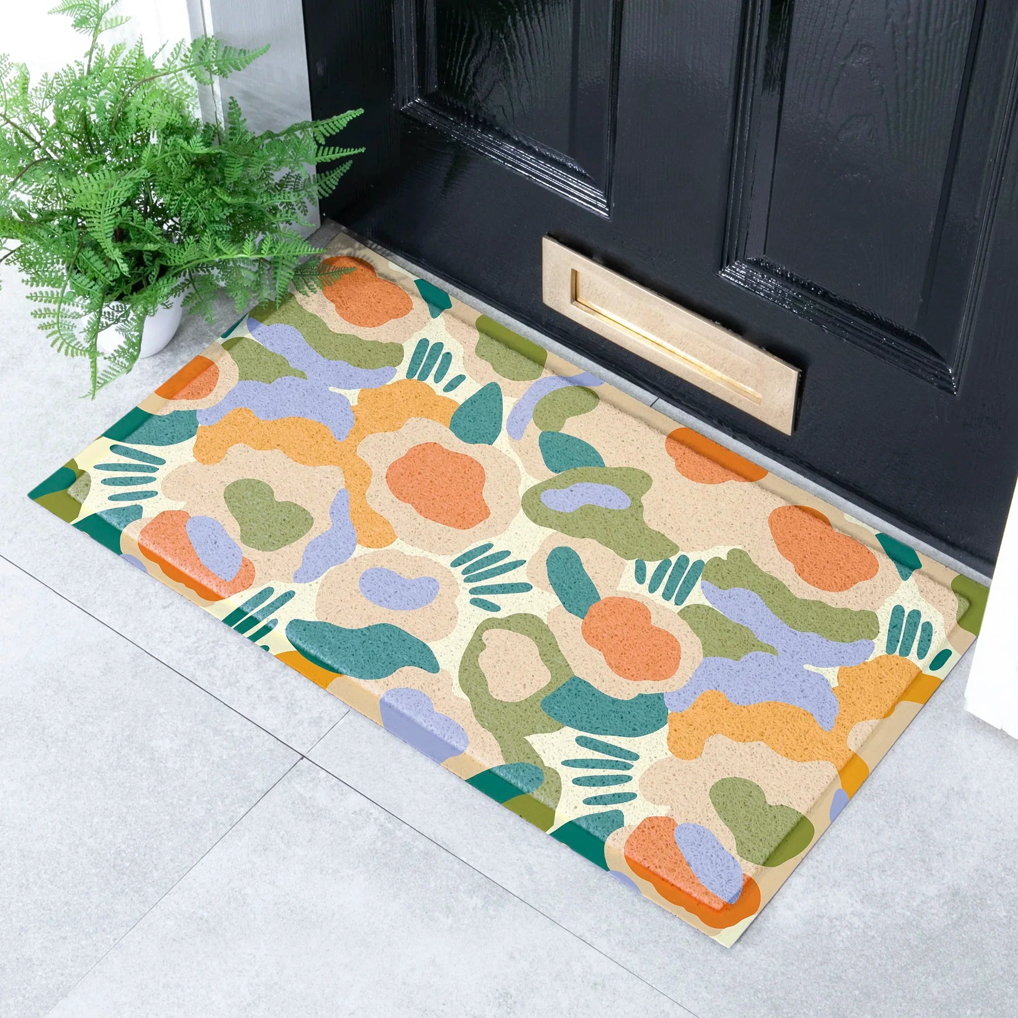 Elizabeth Olwen Smudge Flowers Indoor/Outdoor Doormat