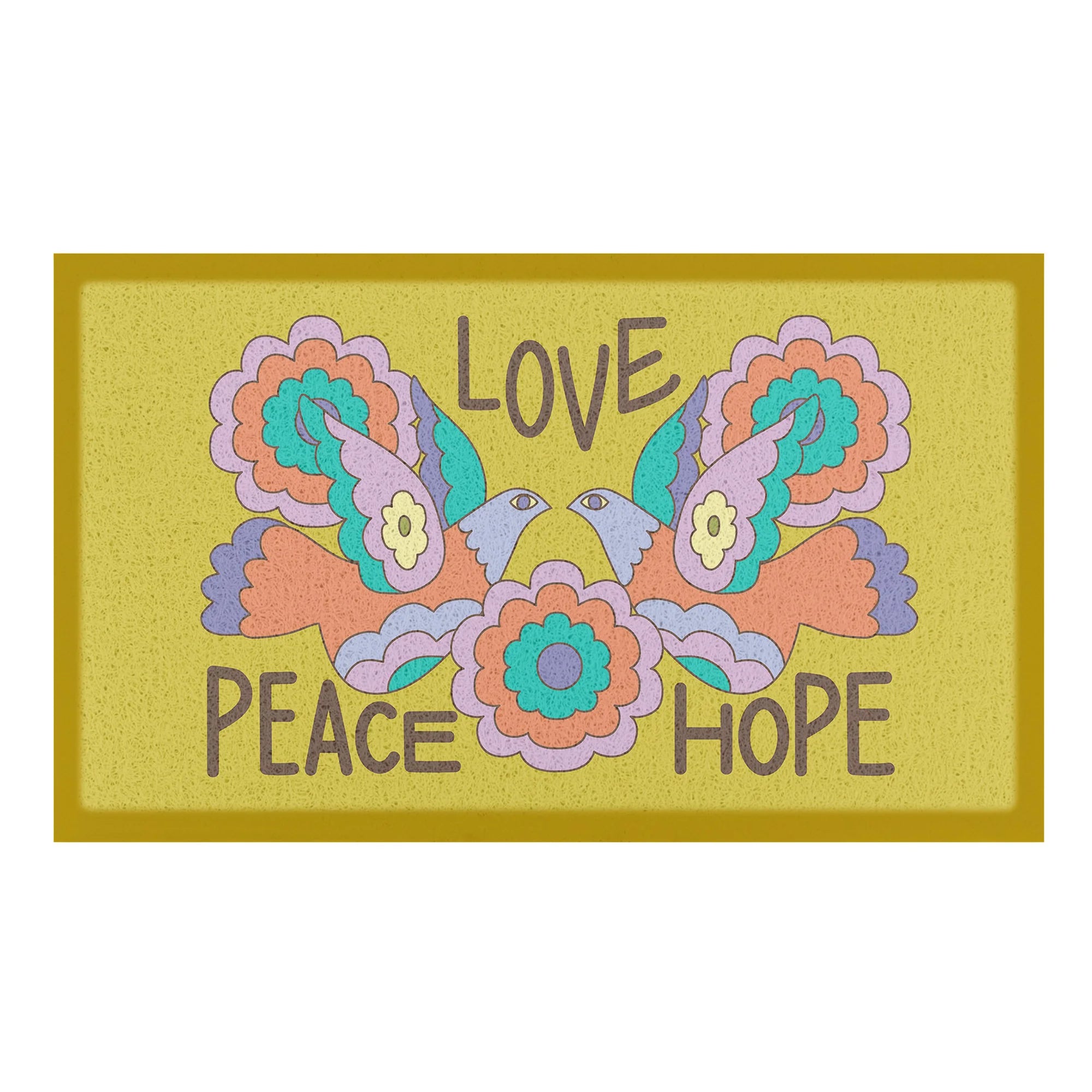 Elizabeth Olwen Love Peace Hope Indoor/Outdoor Doormat (70x40cm)