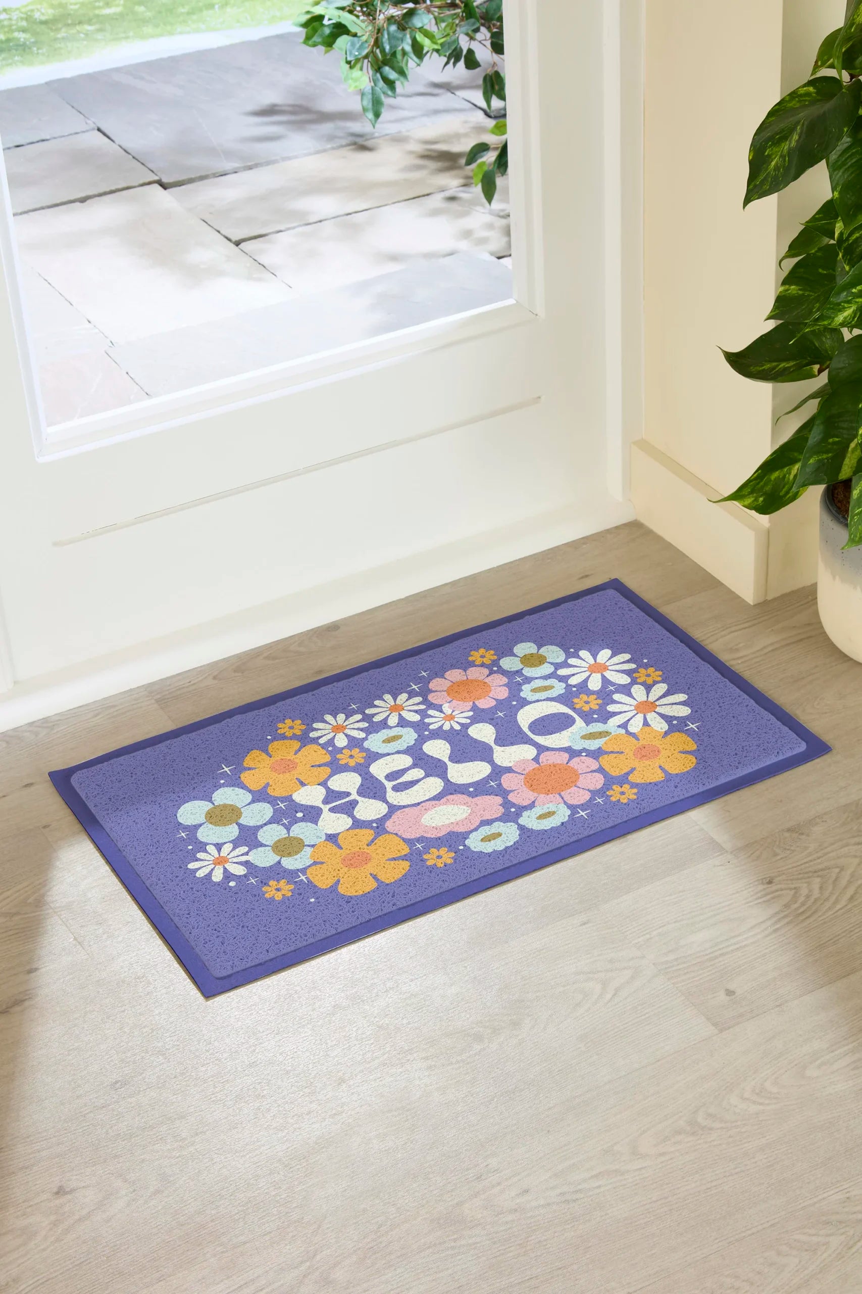 Elizabeth Olwen Hello Floral Indoor/Outdoor Doormat (70x40cm)