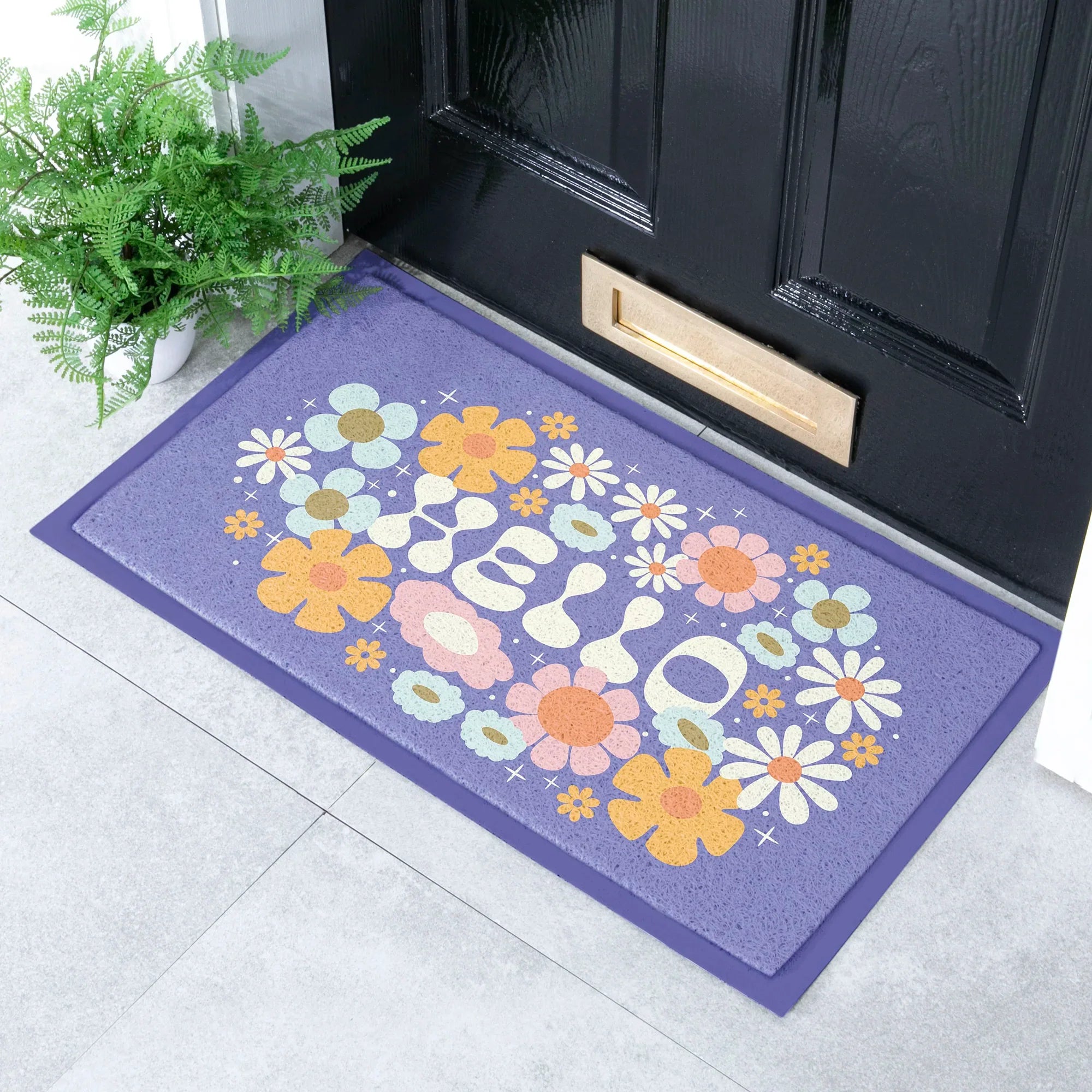 Elizabeth Olwen Hello Floral Indoor/Outdoor Doormat