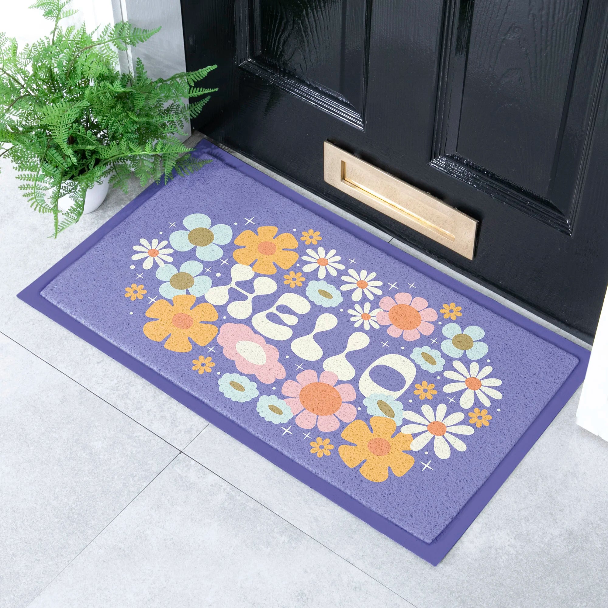 Elizabeth Olwen Hello Floral Indoor/Outdoor Doormat (70x40cm)