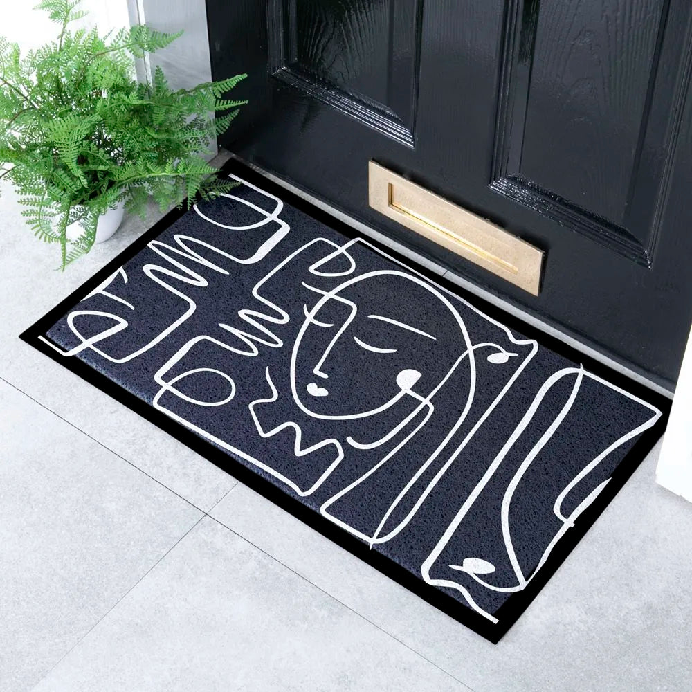 Face Lines Abstract Indoor & Outdoor Doormat
