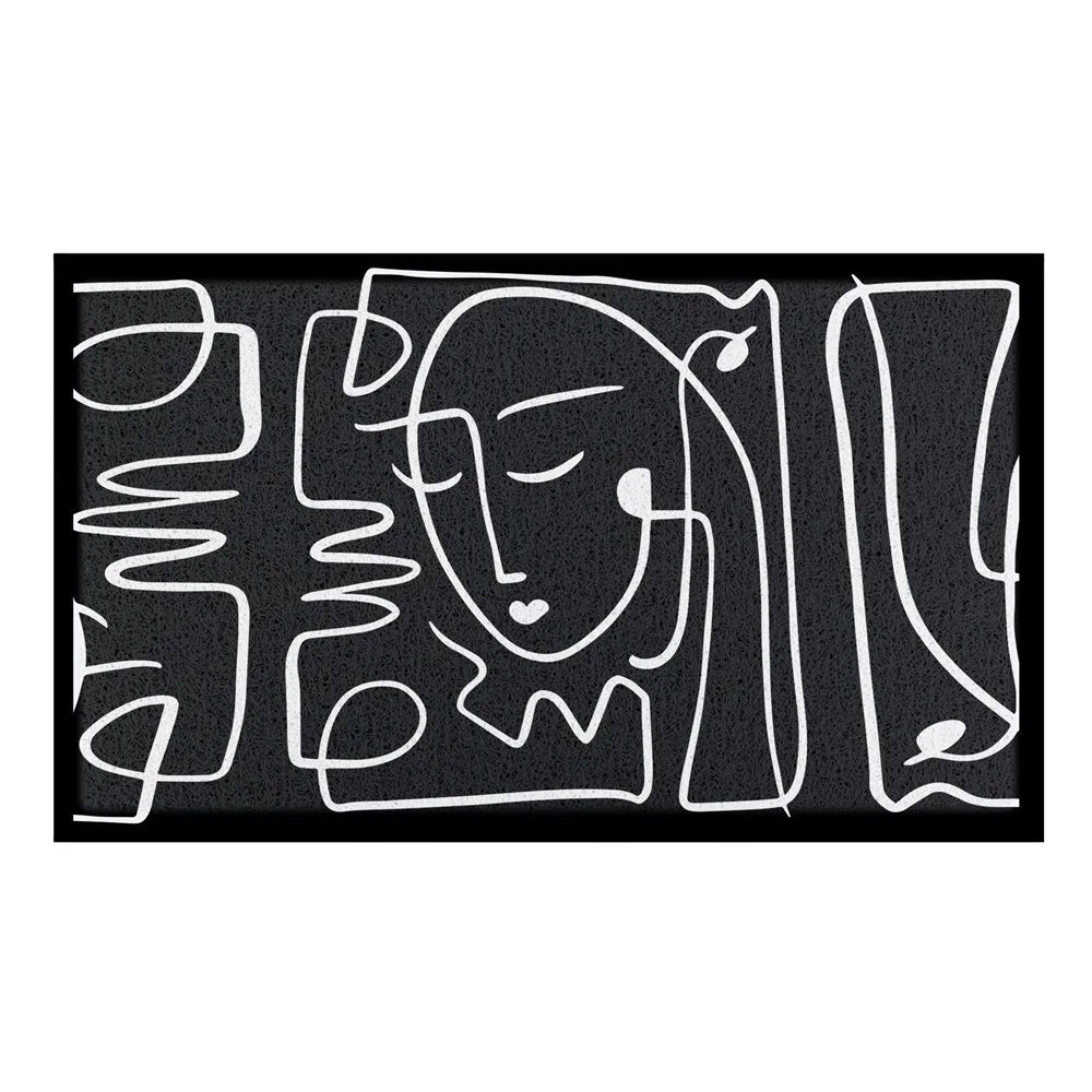 Face Lines Abstract Indoor & Outdoor Doormat