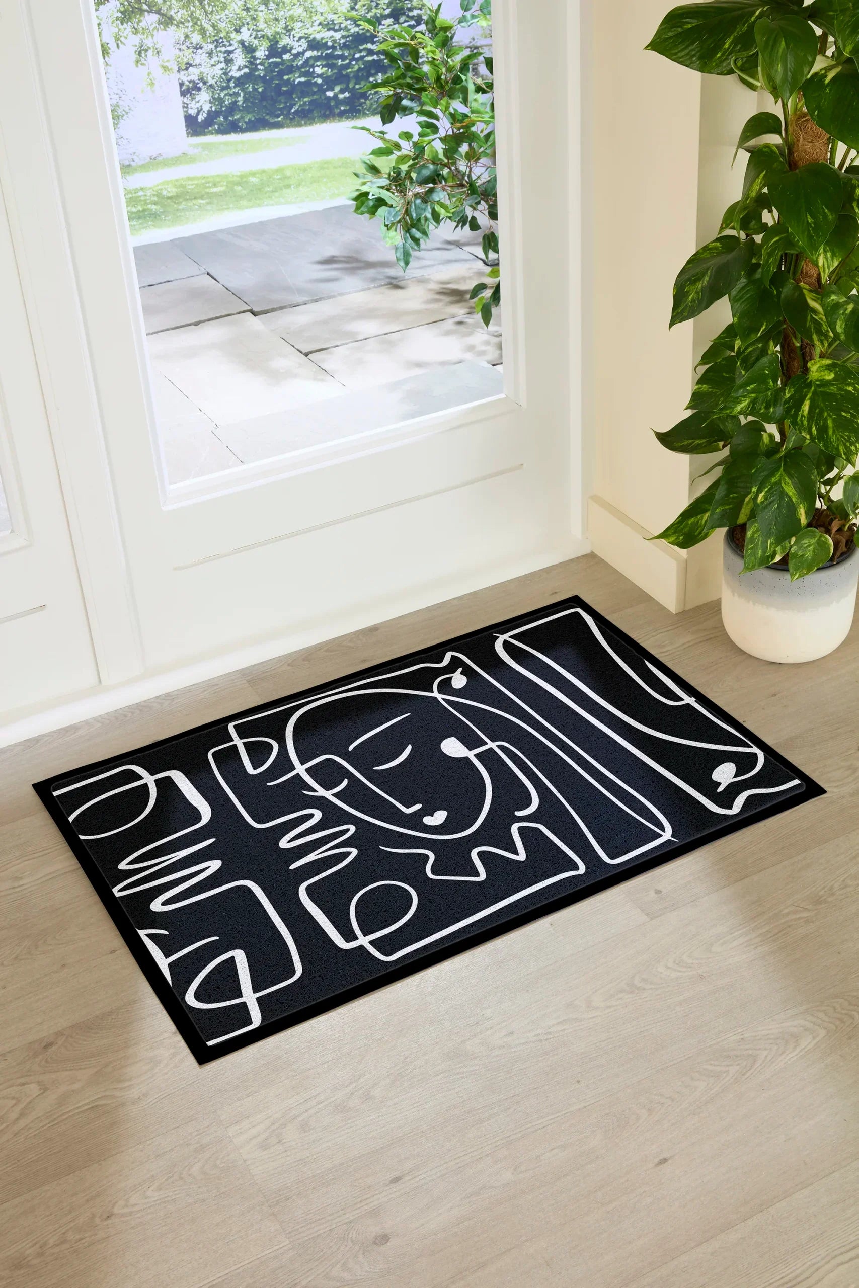 Face Lines Abstract Indoor & Outdoor Doormat