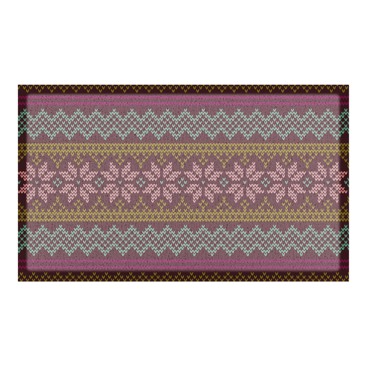 Fair Isle Purple Patterned Doormat
