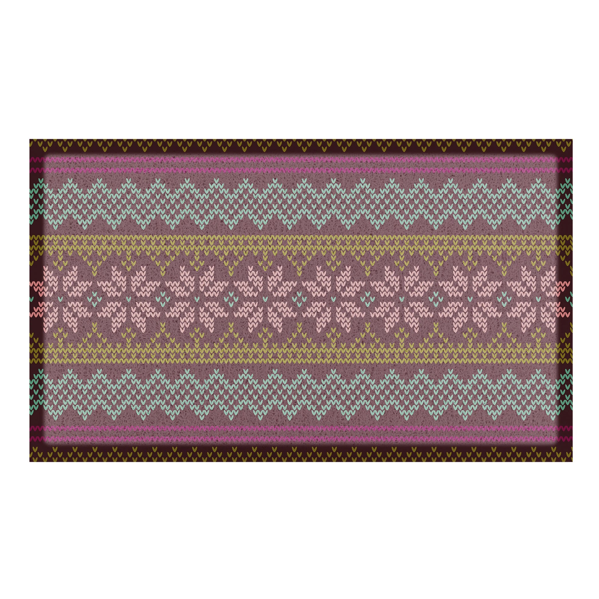 Fair Isle Purple Patterned Doormat (70x40cm)