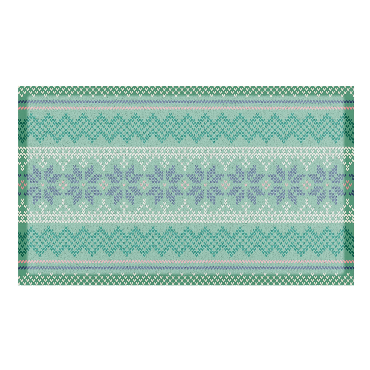 Fair Isle Green Patterned Doormat