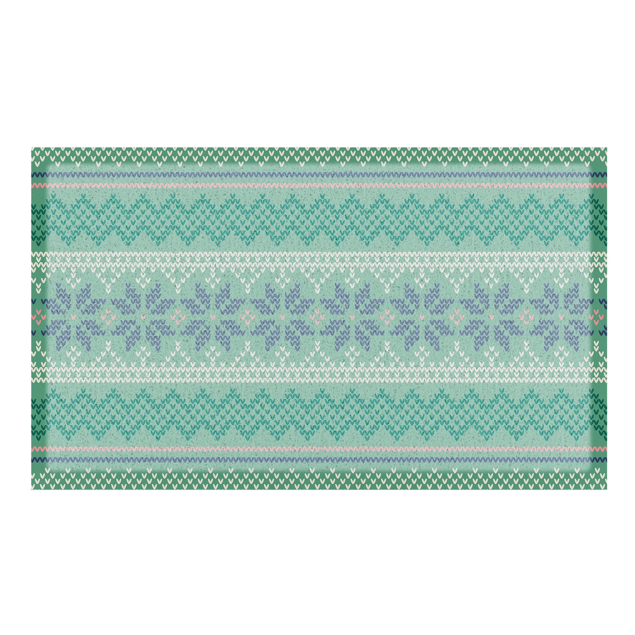 Fair Isle Green Patterned Doormat (70x40cm)