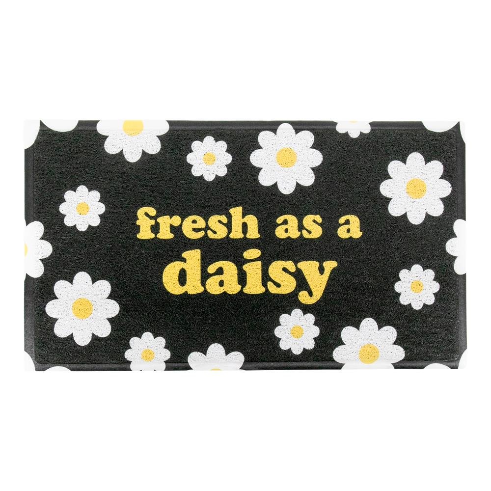 Black Fresh As A Daisy Doormat