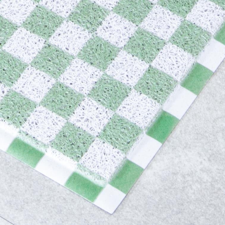 Green Checkerboard Doormat
