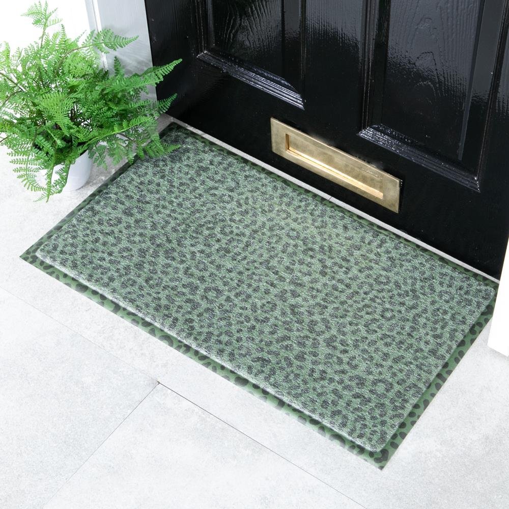 Green Leopard Doormat