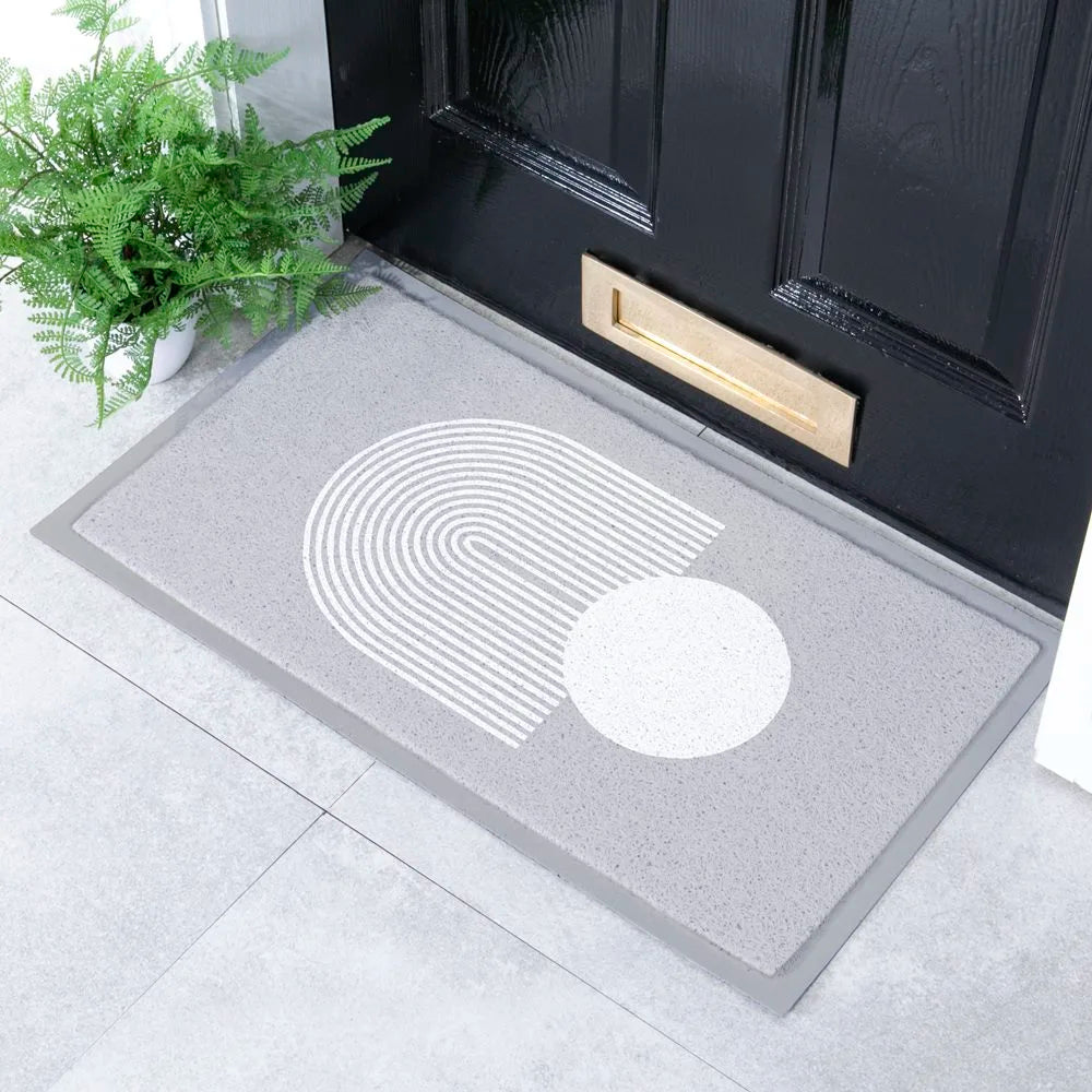 Gray Abstract Sphere Indoor & Outdoor Doormat