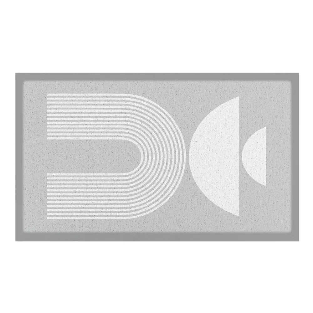 Gray Half Moon Abstract Indoor & Outdoor Doormat