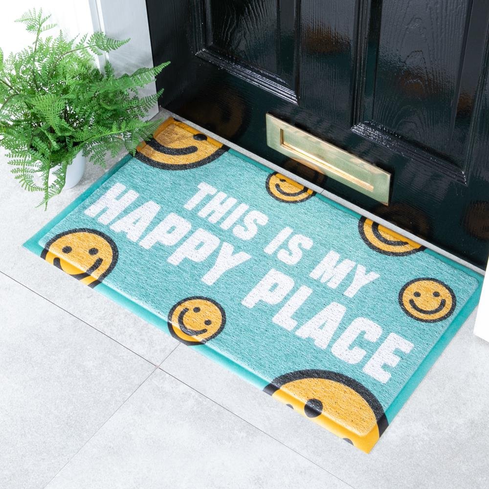 Blue Happy Place Doormat