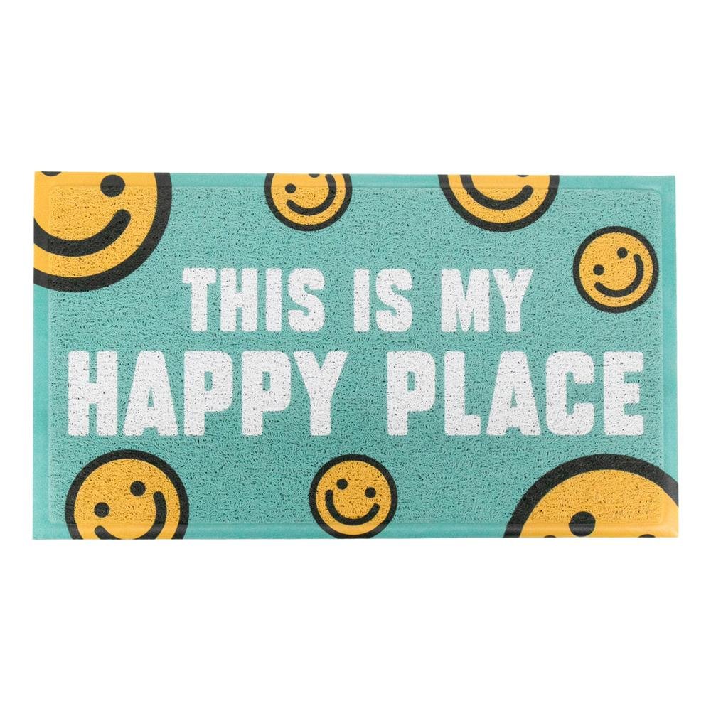 Blue Happy Place Doormat