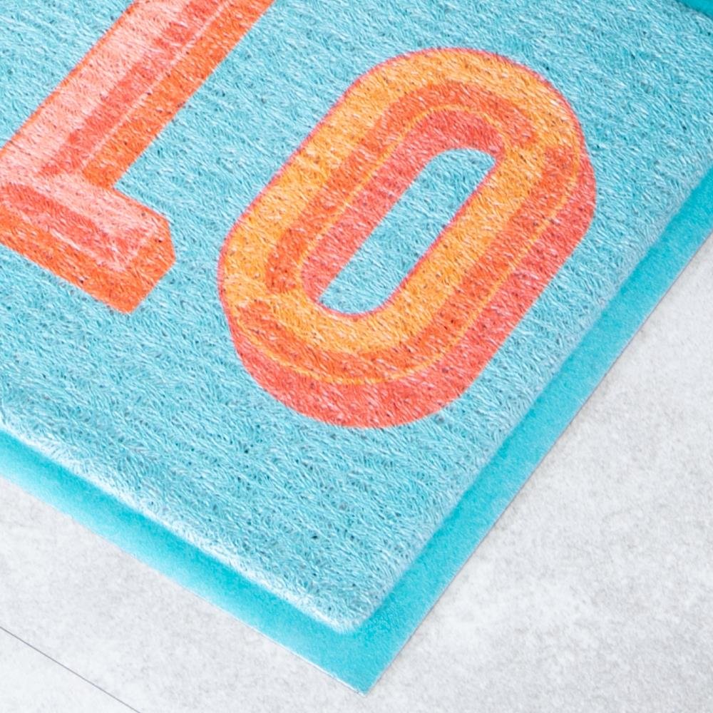 Blue Hello Doormat