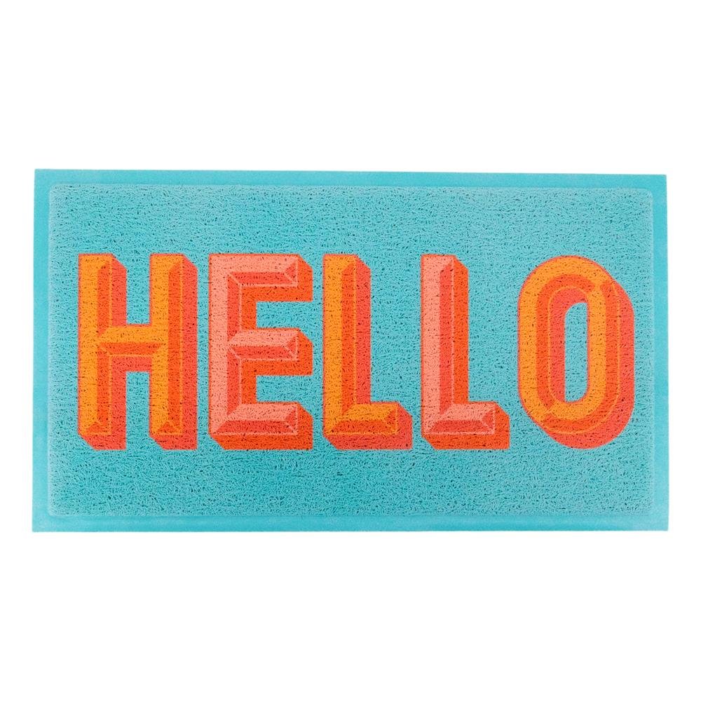 Blue Hello Doormat
