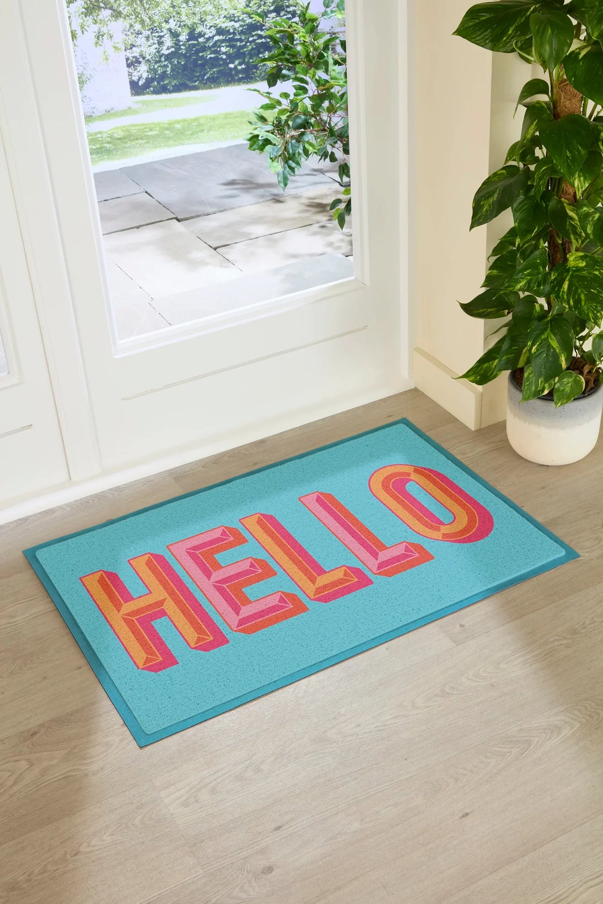 Blue Hello Doormat