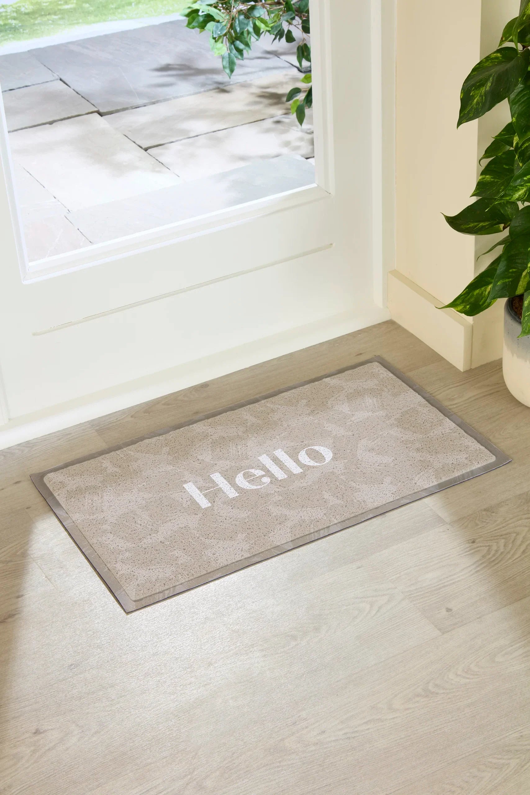 Mocha Brush Hello Doormat