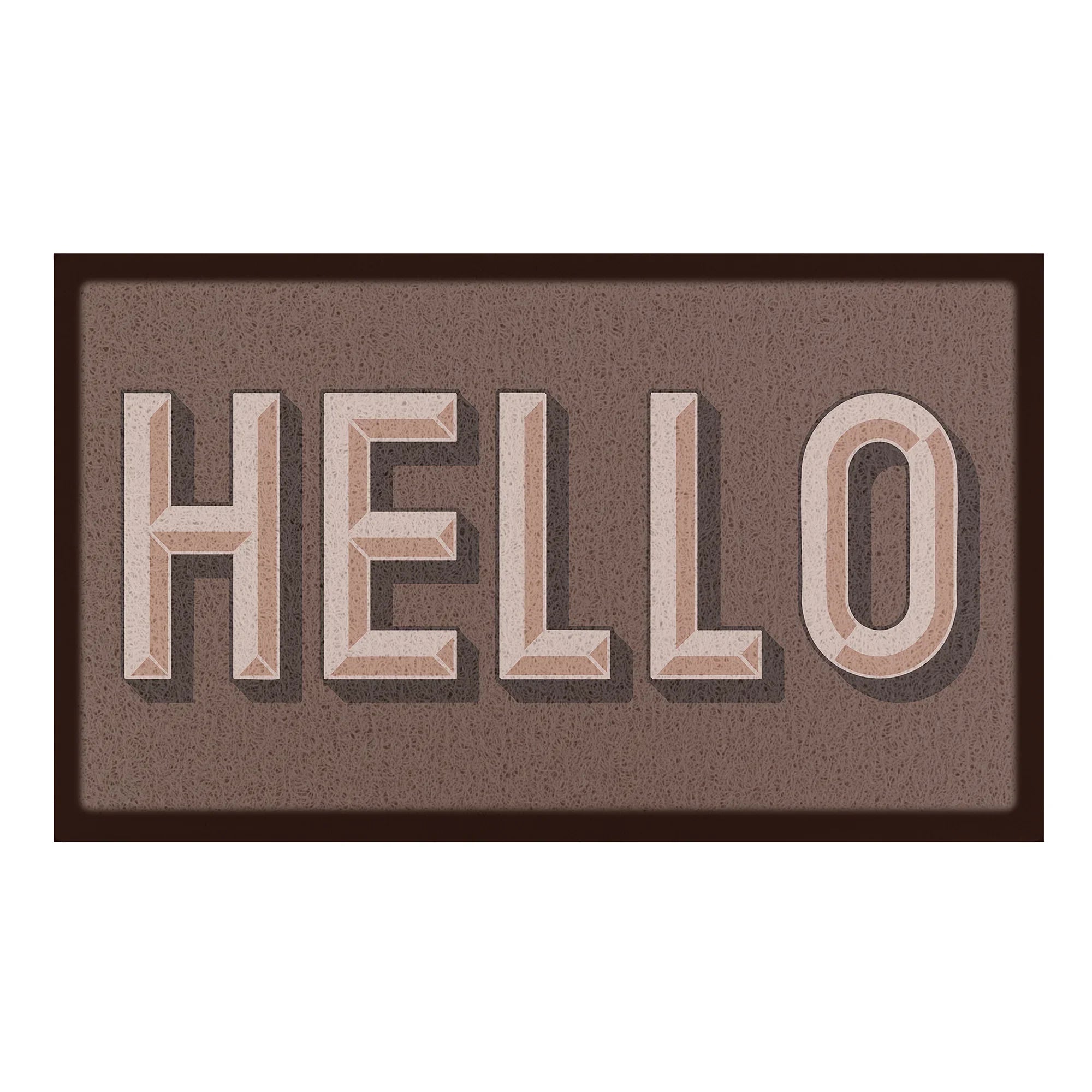 Hello Chocolate Brown Doormat