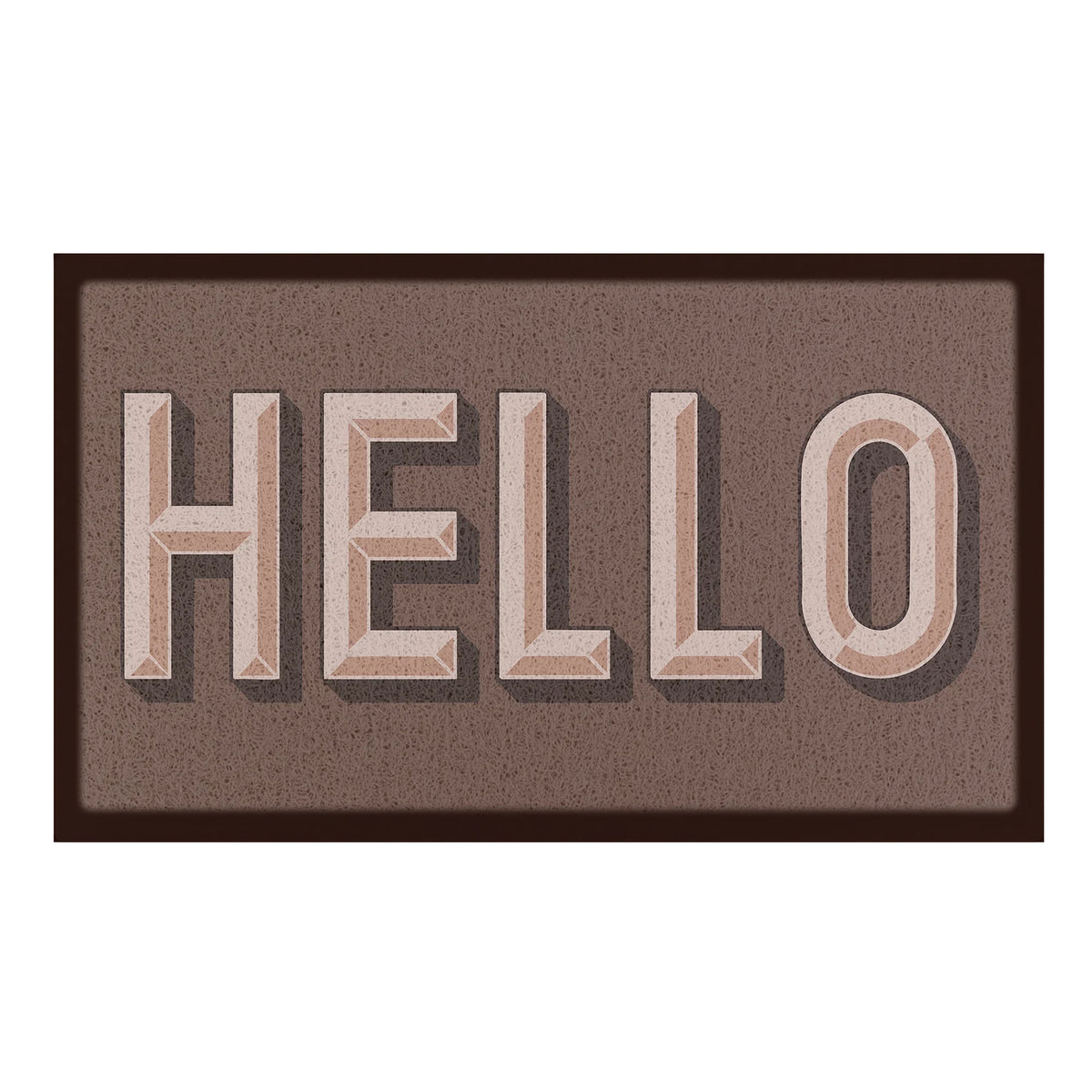 Hello Chocolate Brown Doormat (70 x 40cm)