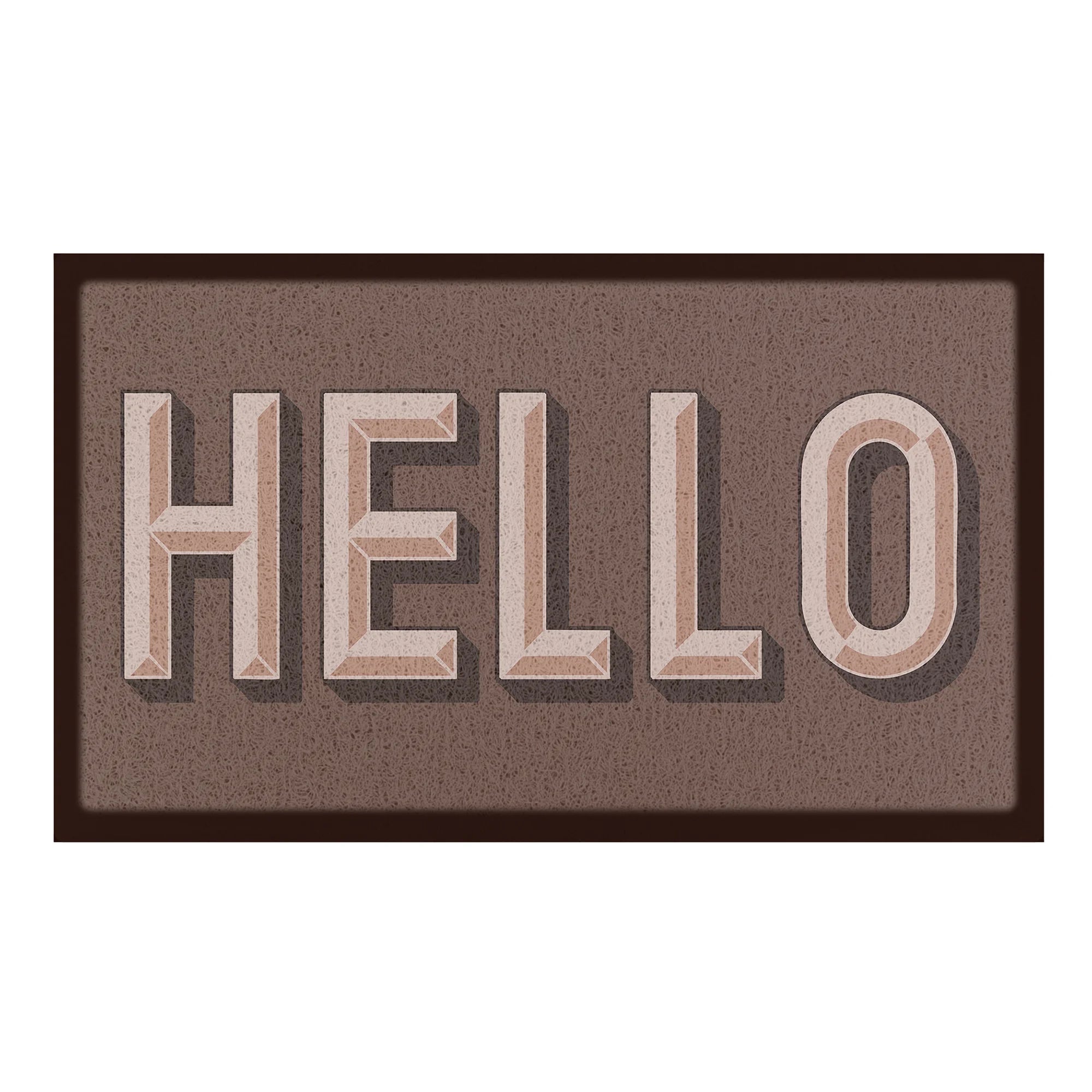 Hello Chocolate Brown Doormat (70 x 40cm)