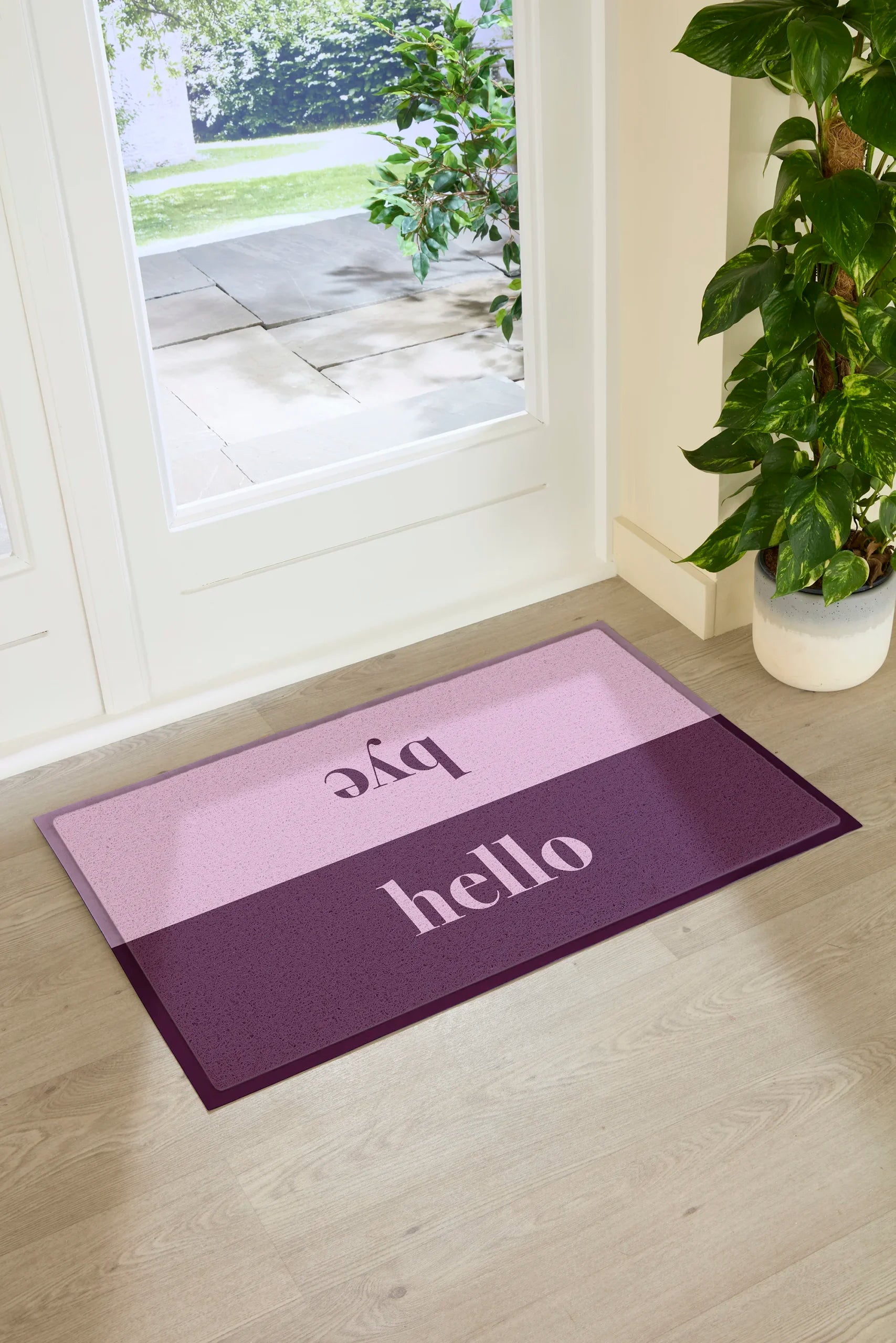 Pink Hello Bye Doormat