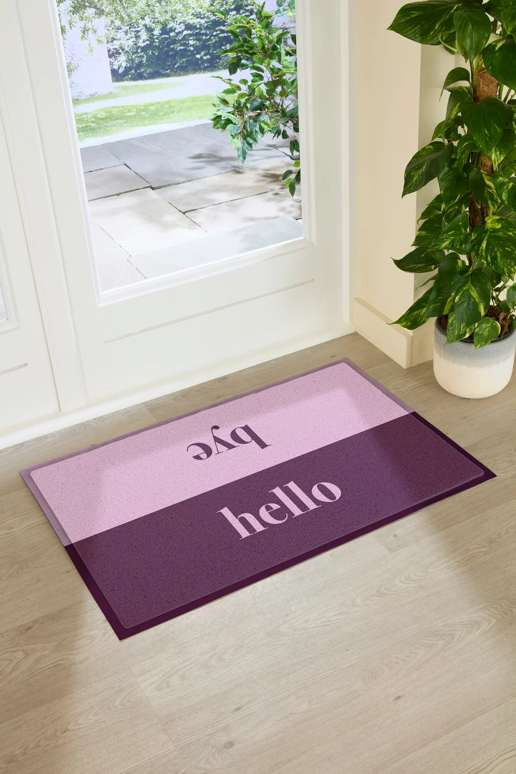 Pink Hello Bye Doormat