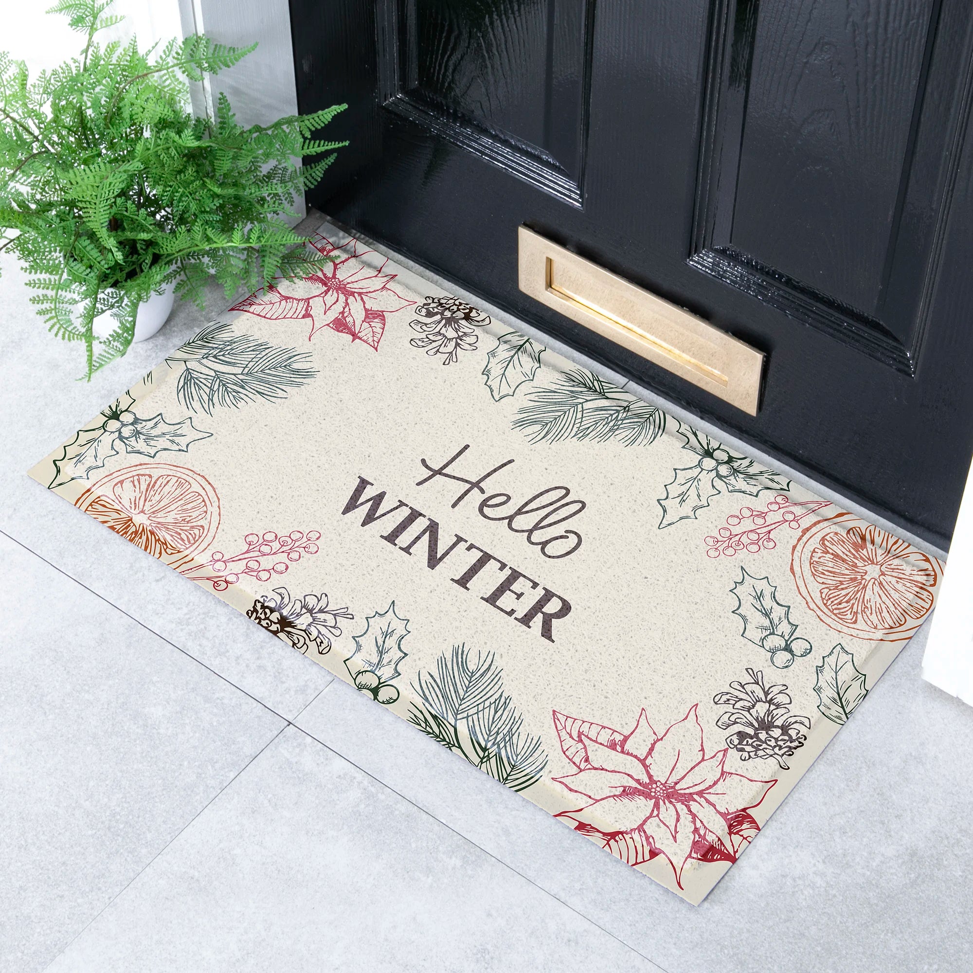 Hello Winter Indoor Outdoor Doormat