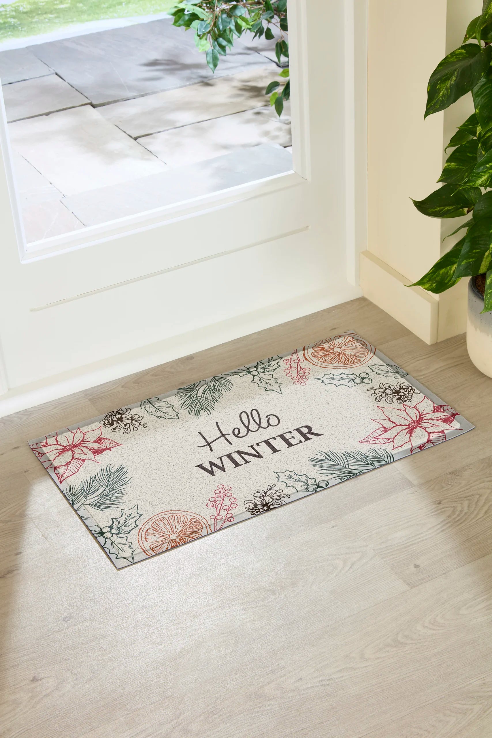Hello Winter Indoor Outdoor Doormat
