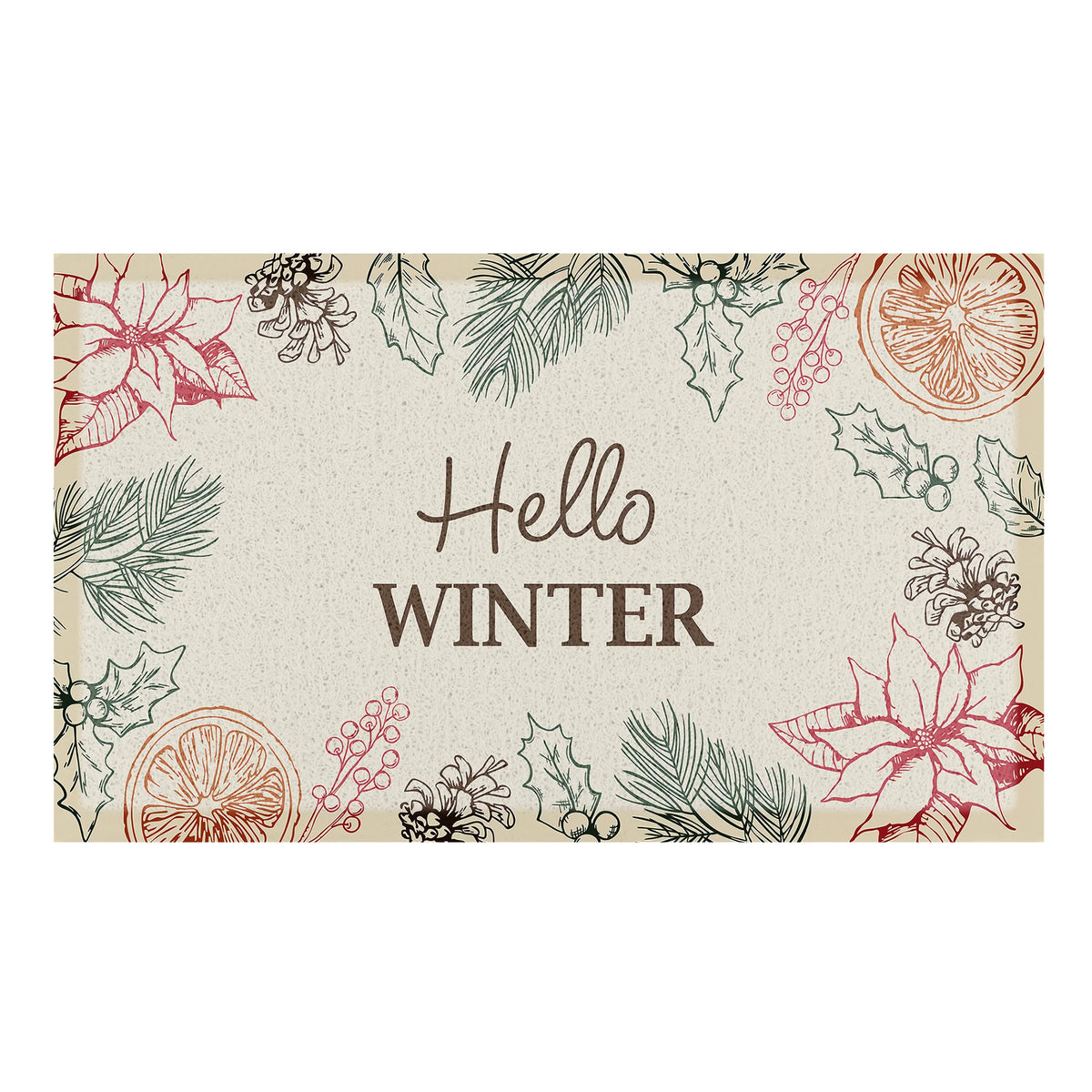 Hello Winter Indoor Outdoor Doormat
