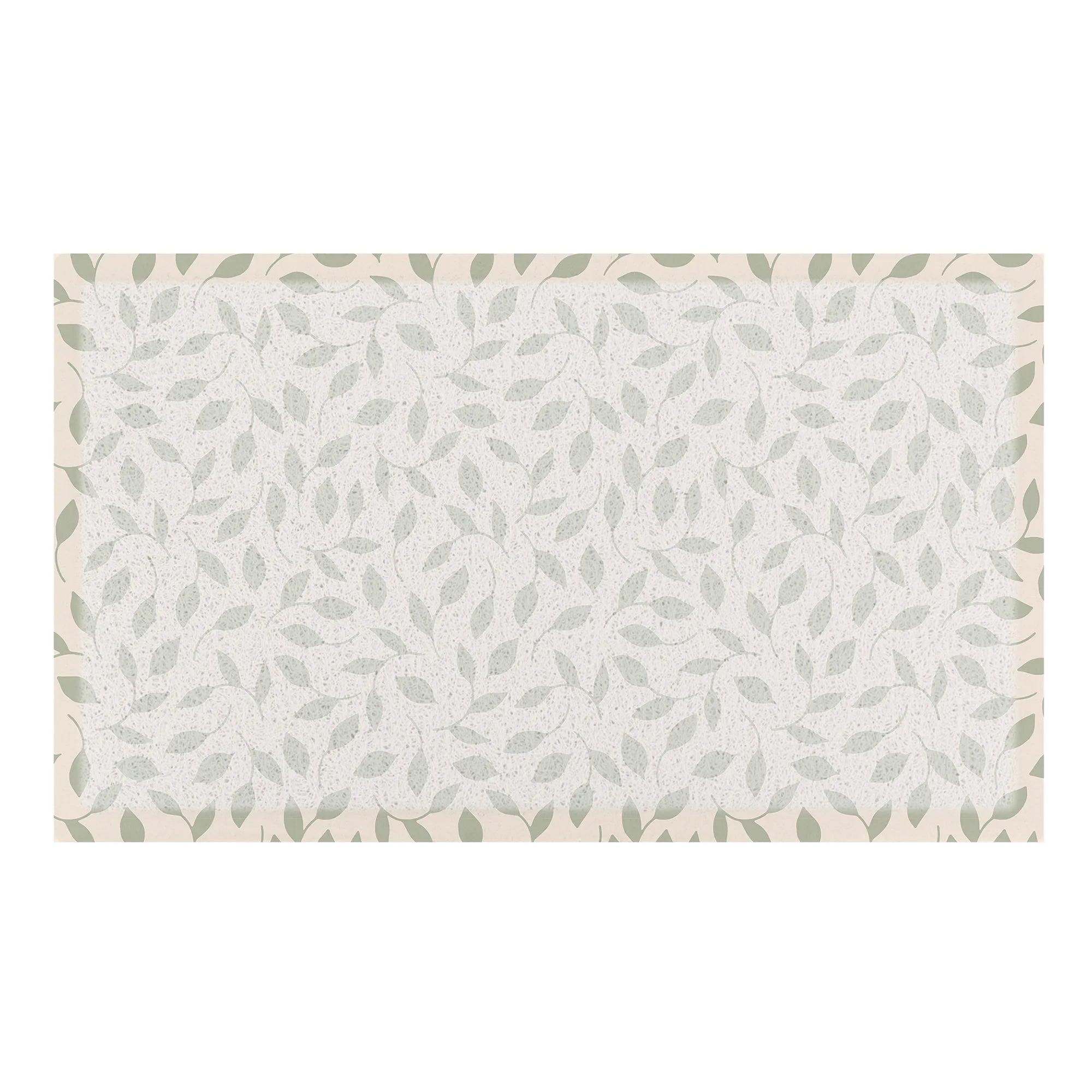 Leaf Cream and Green Doormat (70 x 40cm)