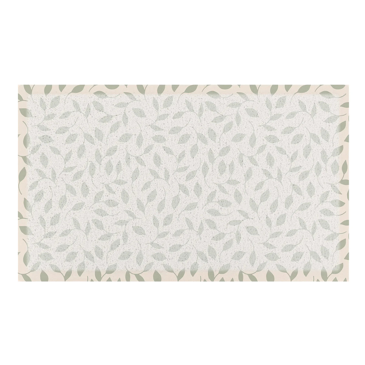 Leaf Cream and Green Doormat