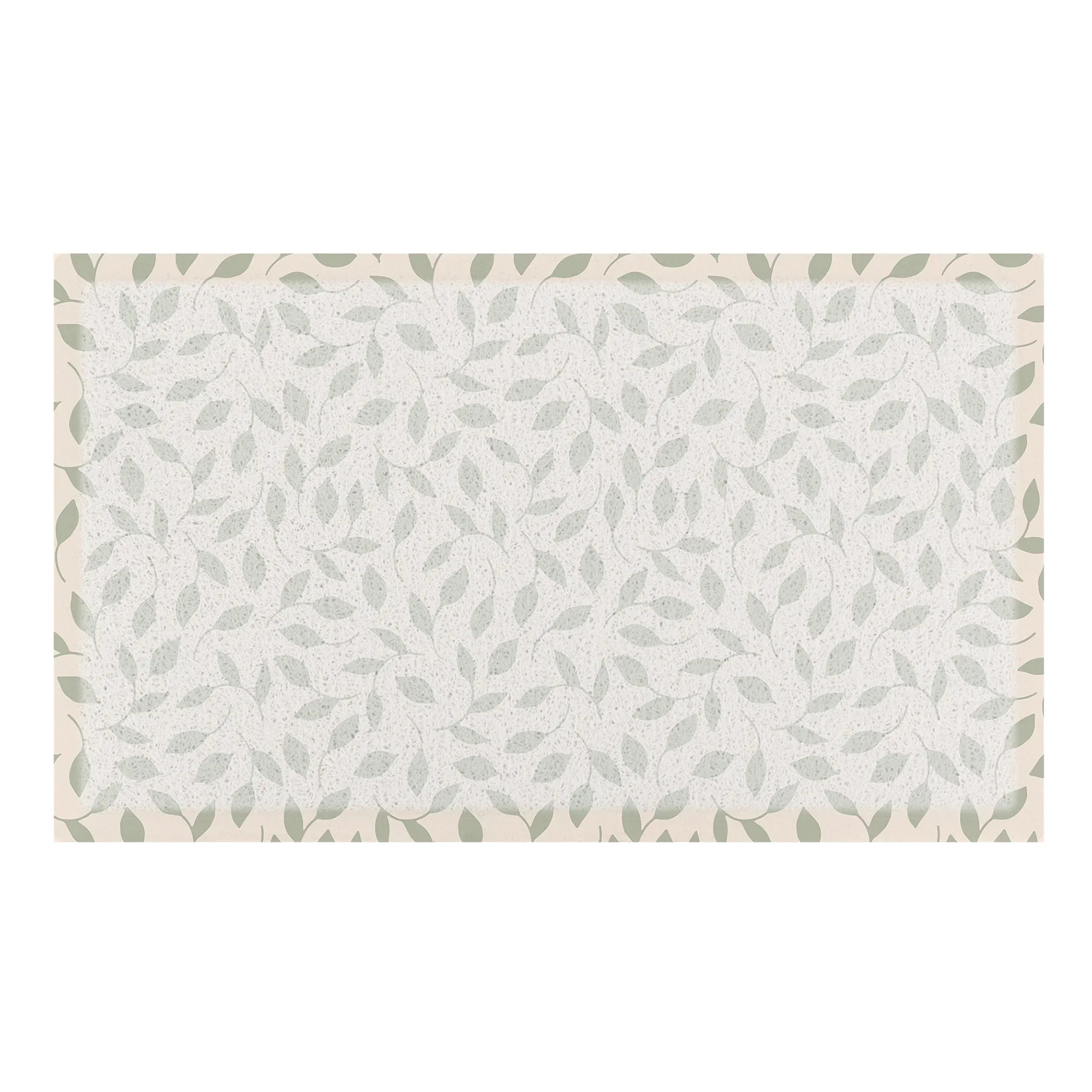 Leaf Cream and Green Doormat
