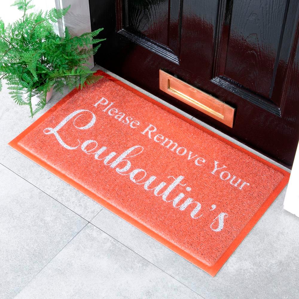Red Please Remove Your Louboutins Doormat