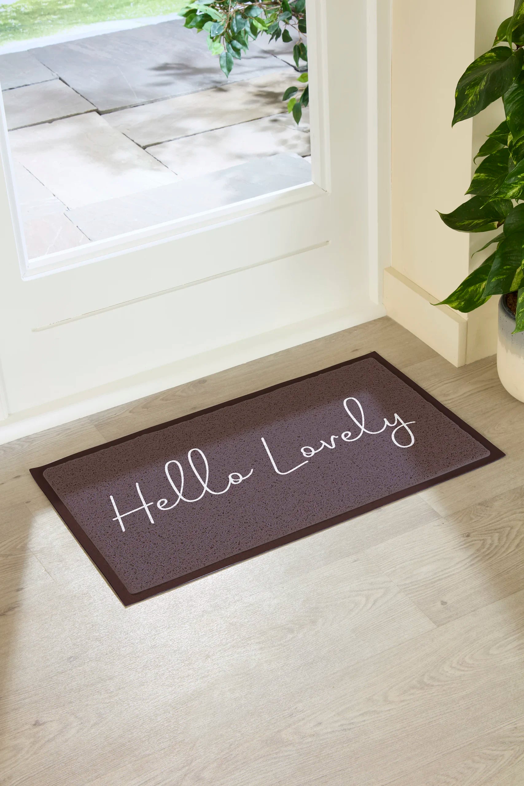 Hello Lovely Chocolate Brown Doormat (70 x 40cm)