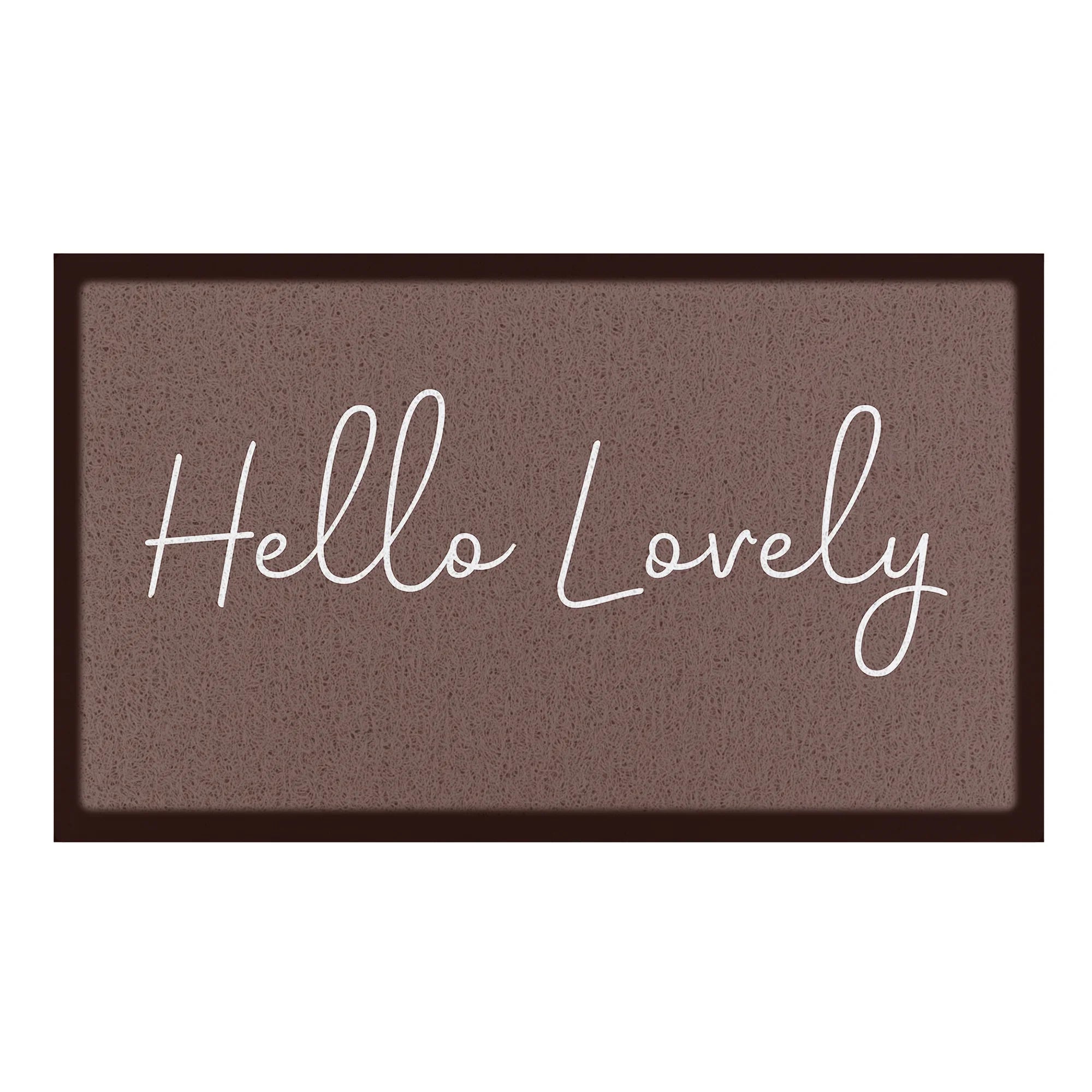 Hello Lovely Chocolate Brown Doormat