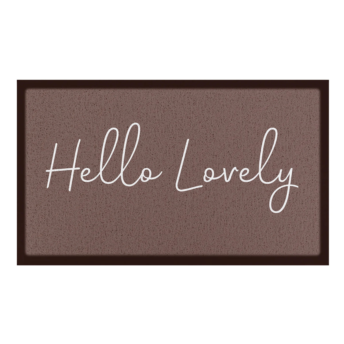 Hello Lovely Chocolate Brown Doormat (70 x 40cm)