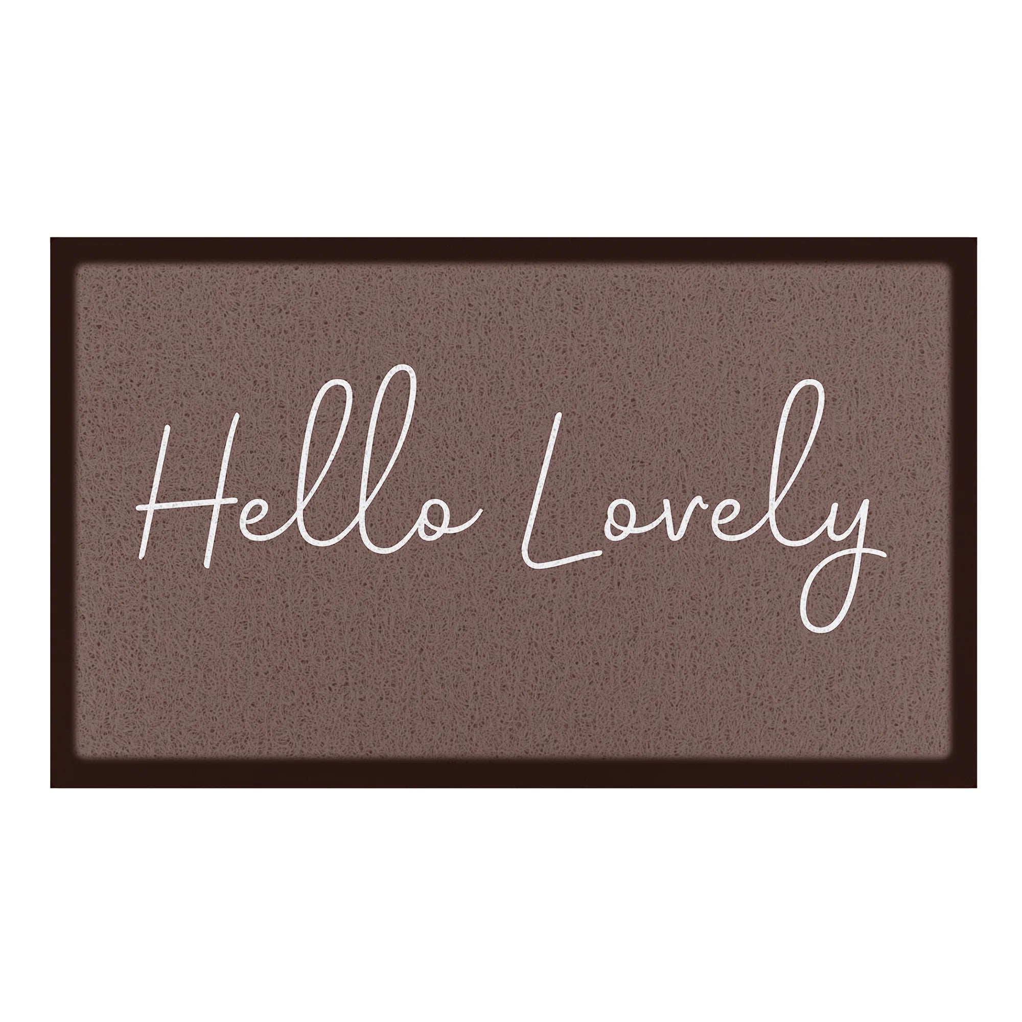 Hello Lovely Chocolate Brown Doormat (70 x 40cm)