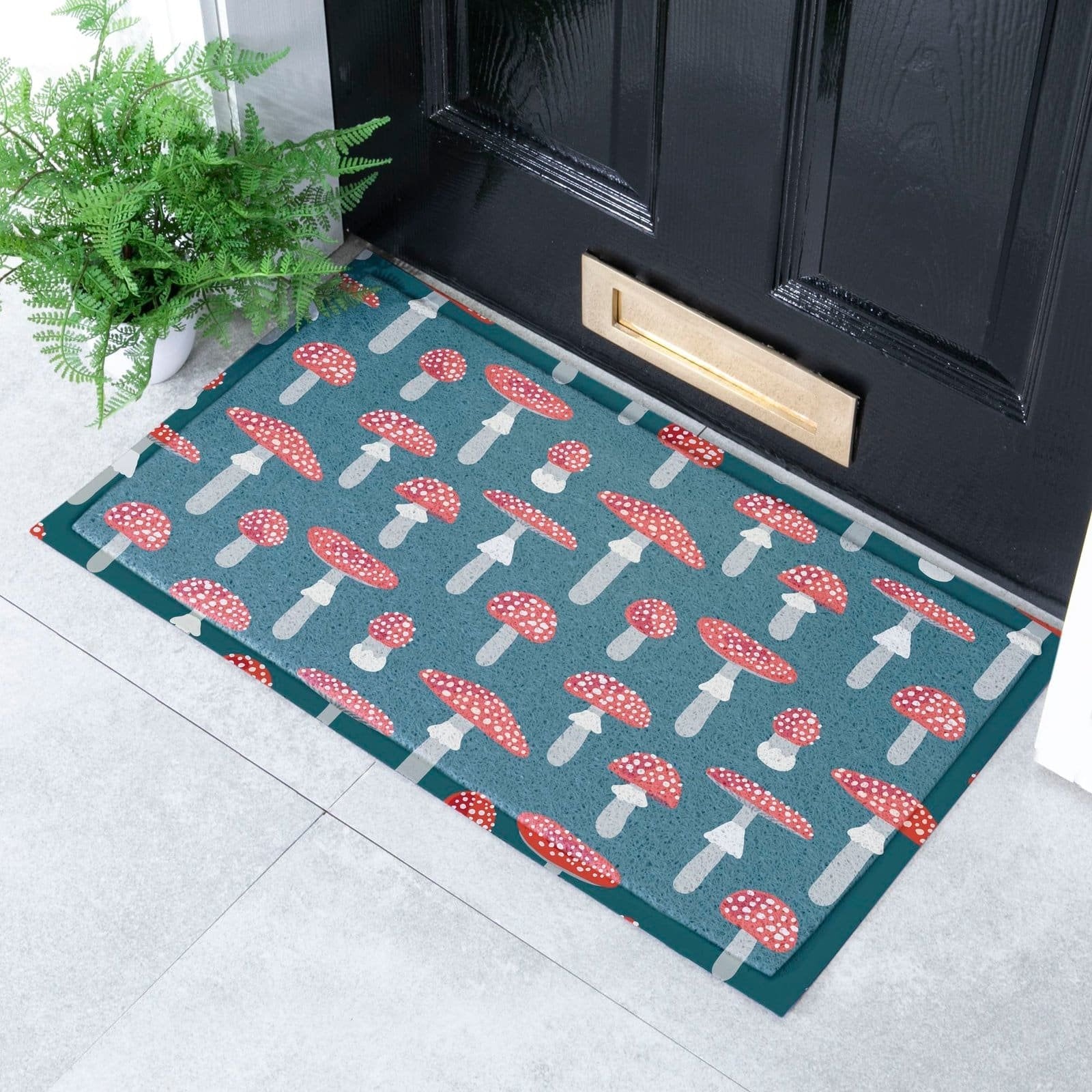 Agaric Mushroom Pattern Doormat