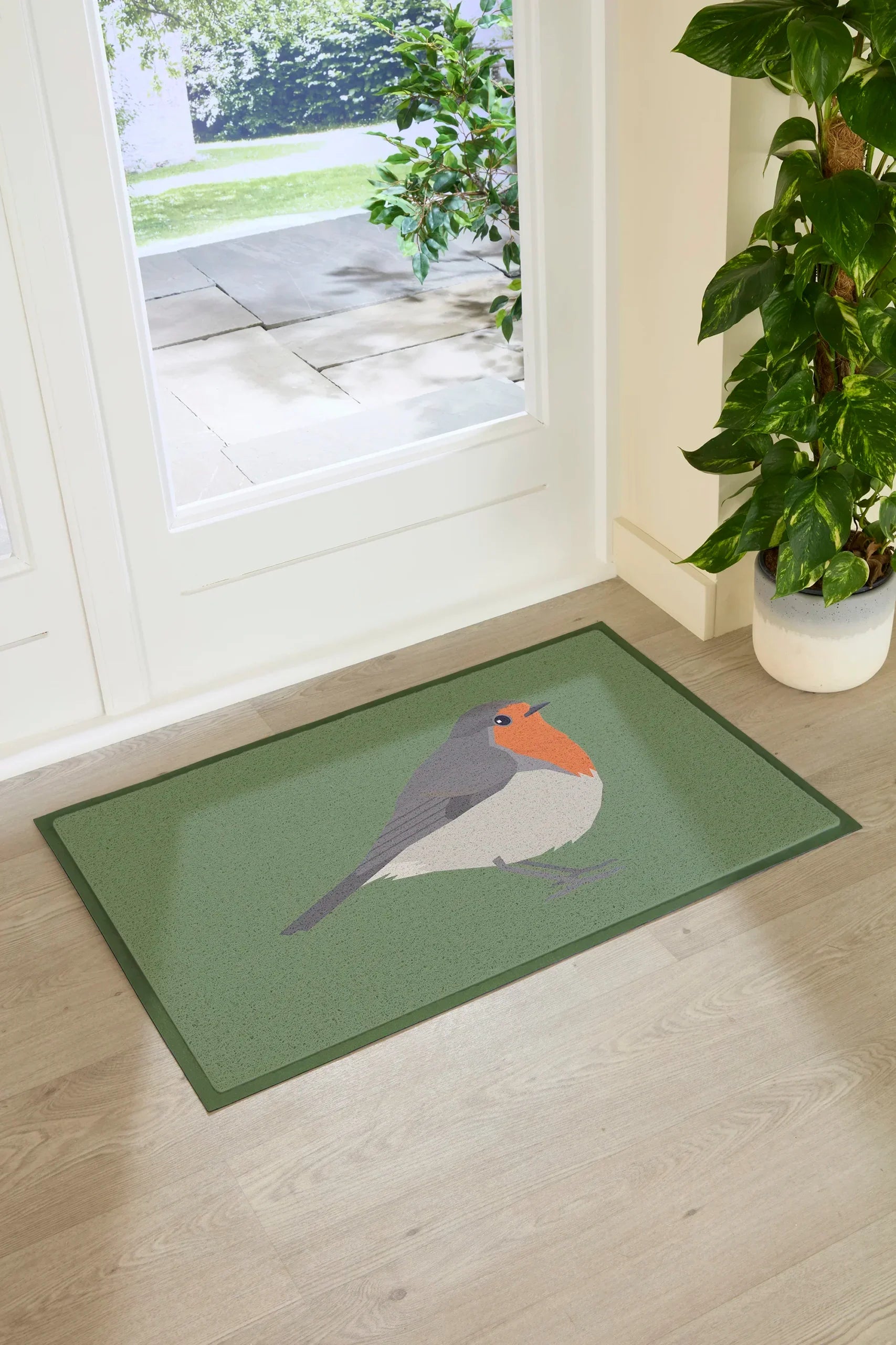 Green Robin Doormat