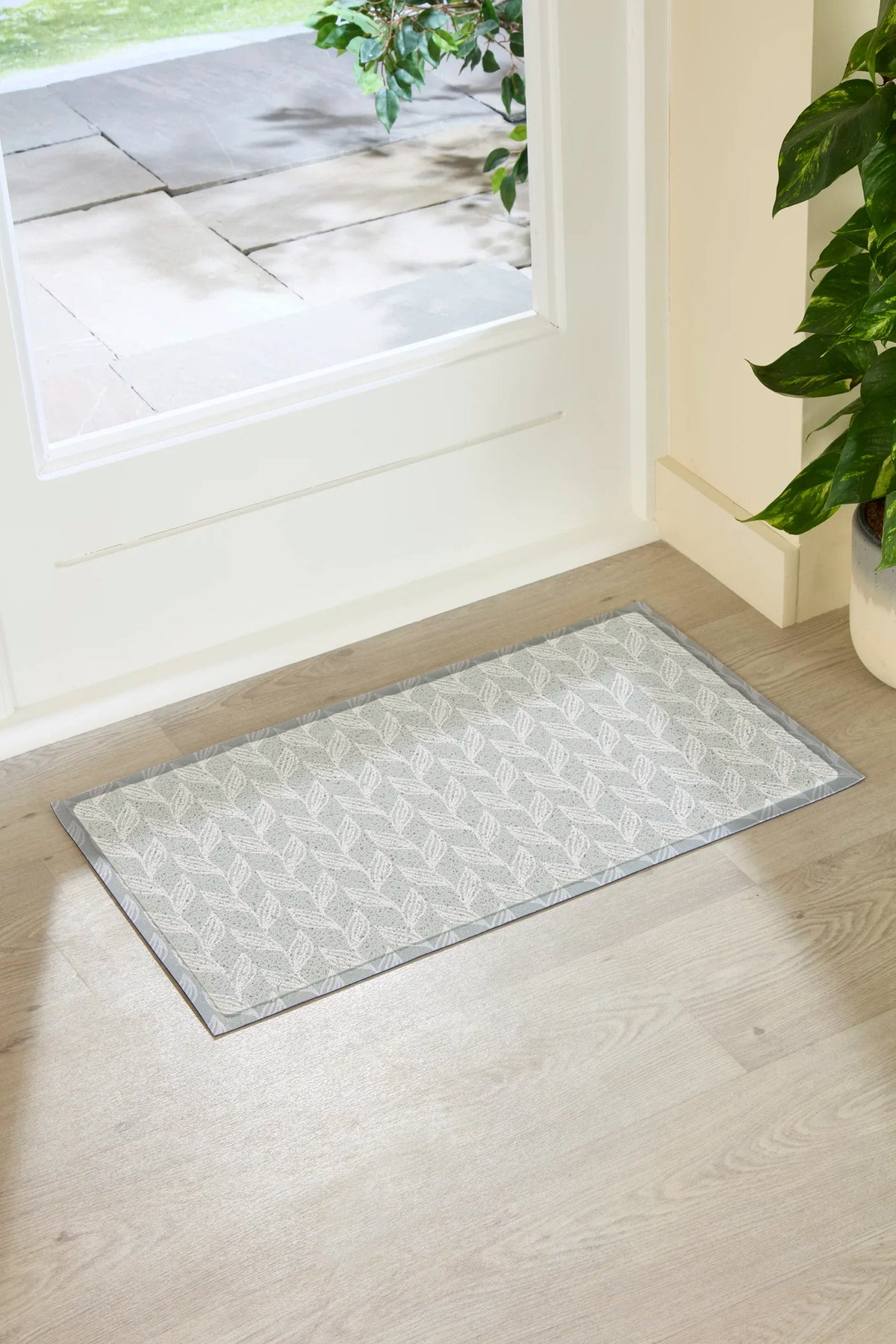 Leaf Chevron Sage Green Doormat