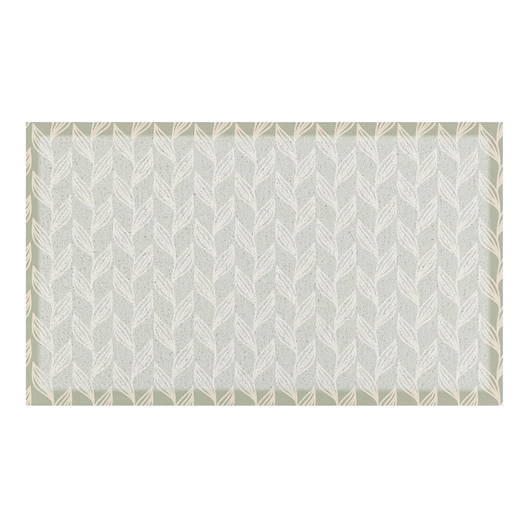 Leaf Chevron Sage Green Doormat