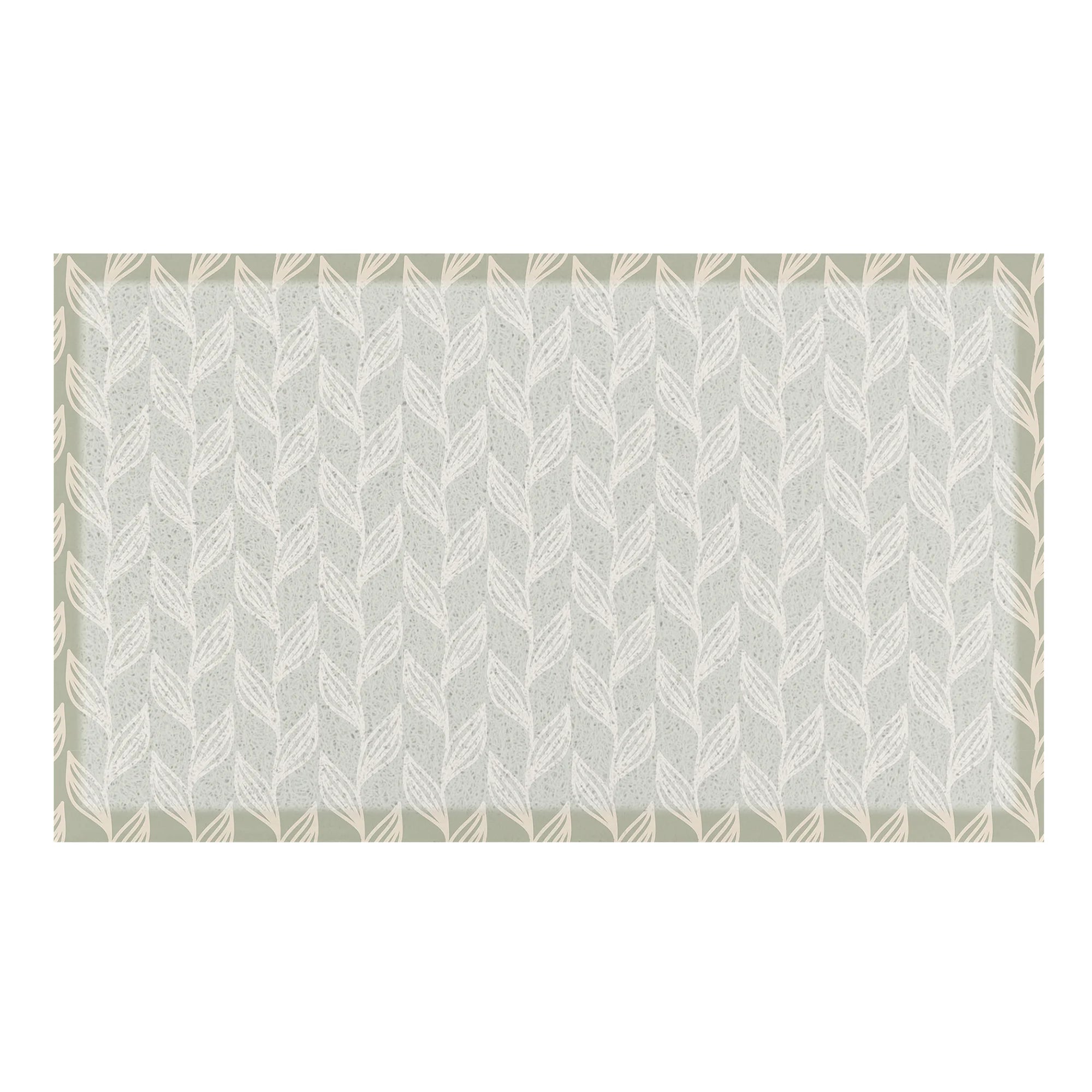 Leaf Chevron Sage Green Doormat (70 x 40cm)