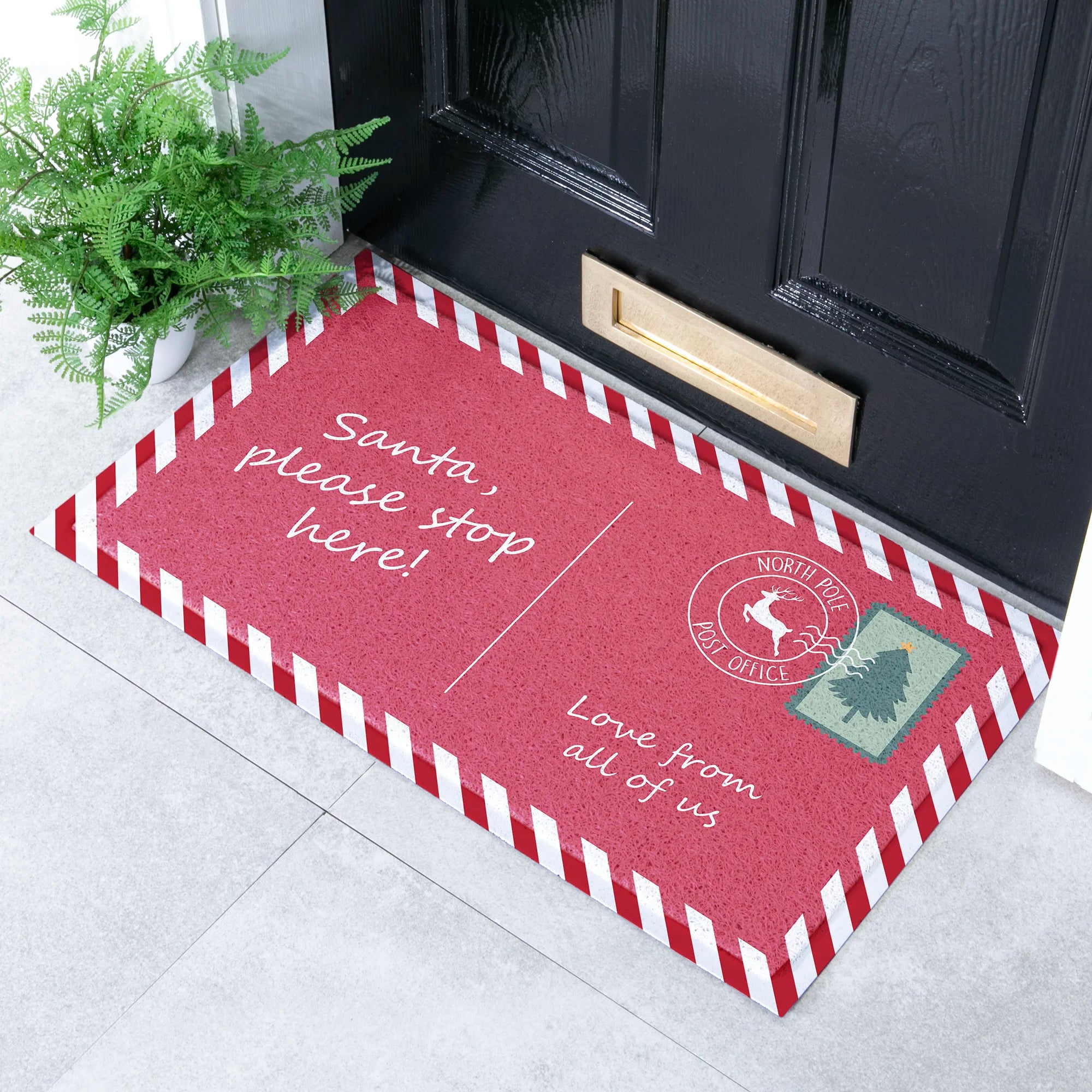 Santa Stop Here Doormat