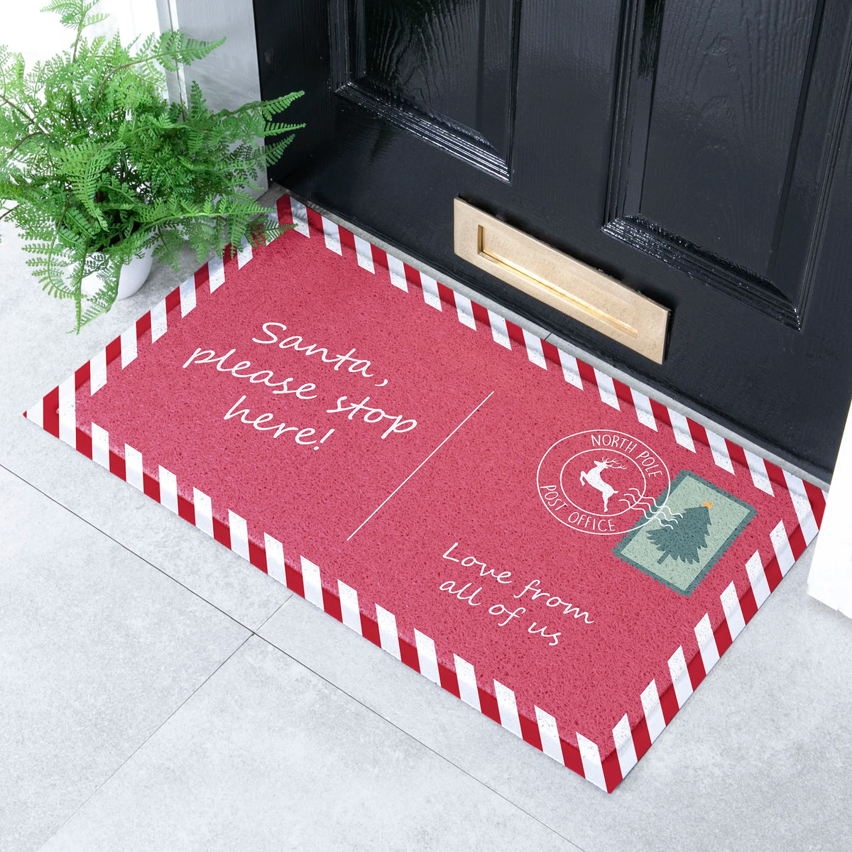 Santa Stop Here Indoor Outdoor Doormat